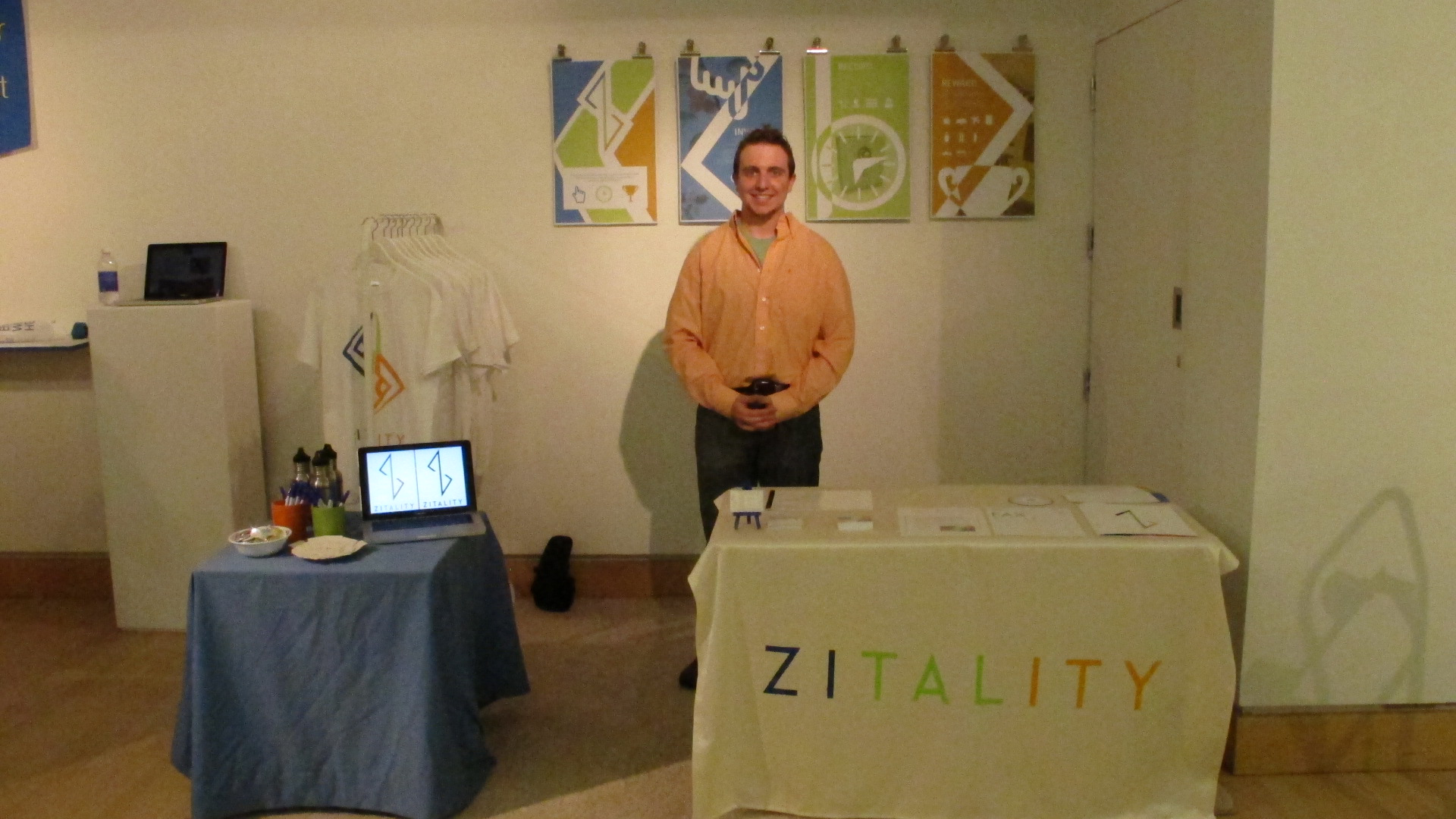 Raring to go for Opening Night! Our senior Project is focused on Open Design. So I created an open volunteer system called Zitality. Zitality comes from two words: Zeal and Vitality. One meaning good behavior and the other promoting good health. Zitality rewards people who volunteer with another incentive besides warm feelings. When you volunteer your time it is recorded and then is converted over to Zitality Points. You can then use Zitality Points to receive discounts on food, clothing, outdoor gear, hotel and car rentals.