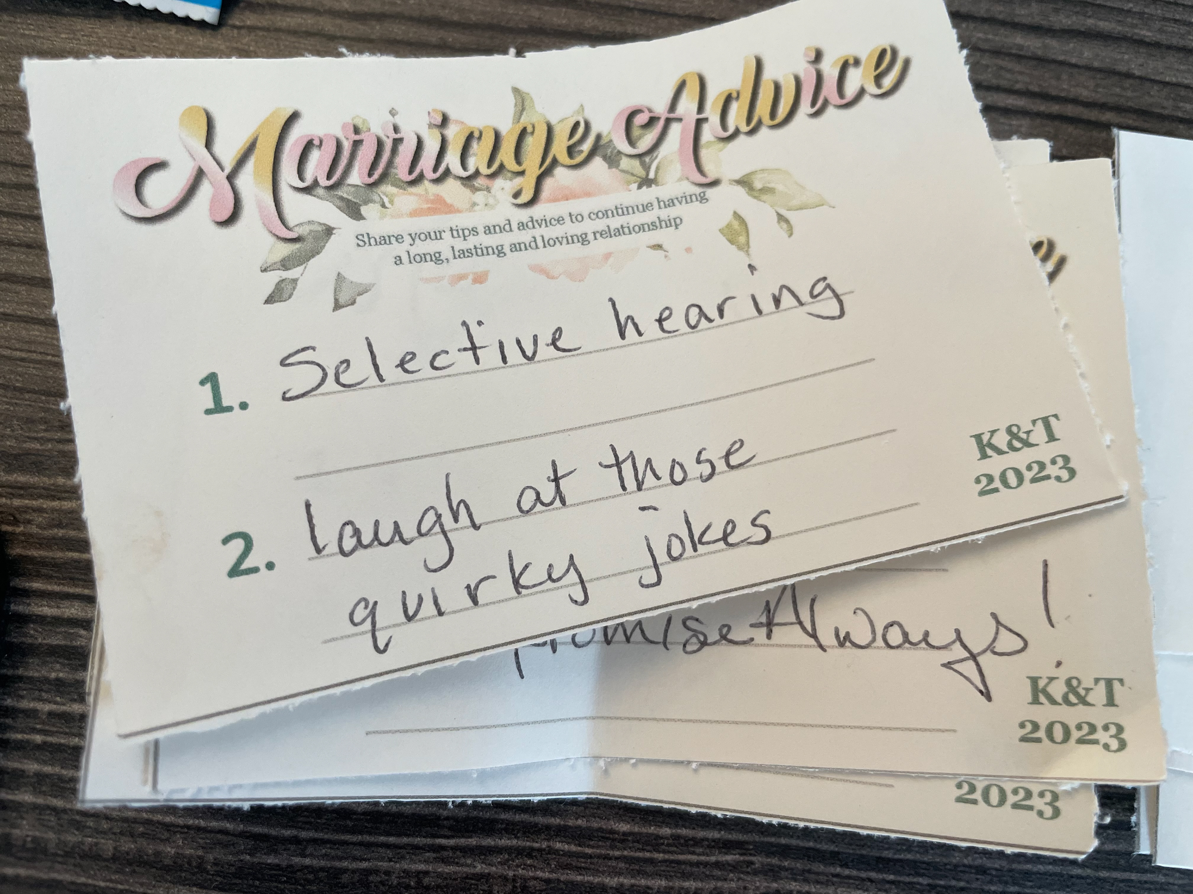 Fun Table: Marriage Advice