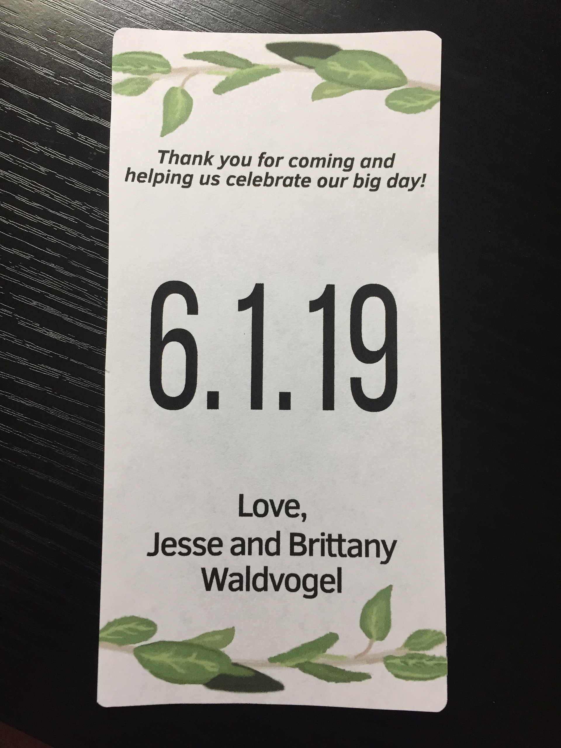 Printed Demo Label The demo label design, testing size to make sure it is legible and usable.