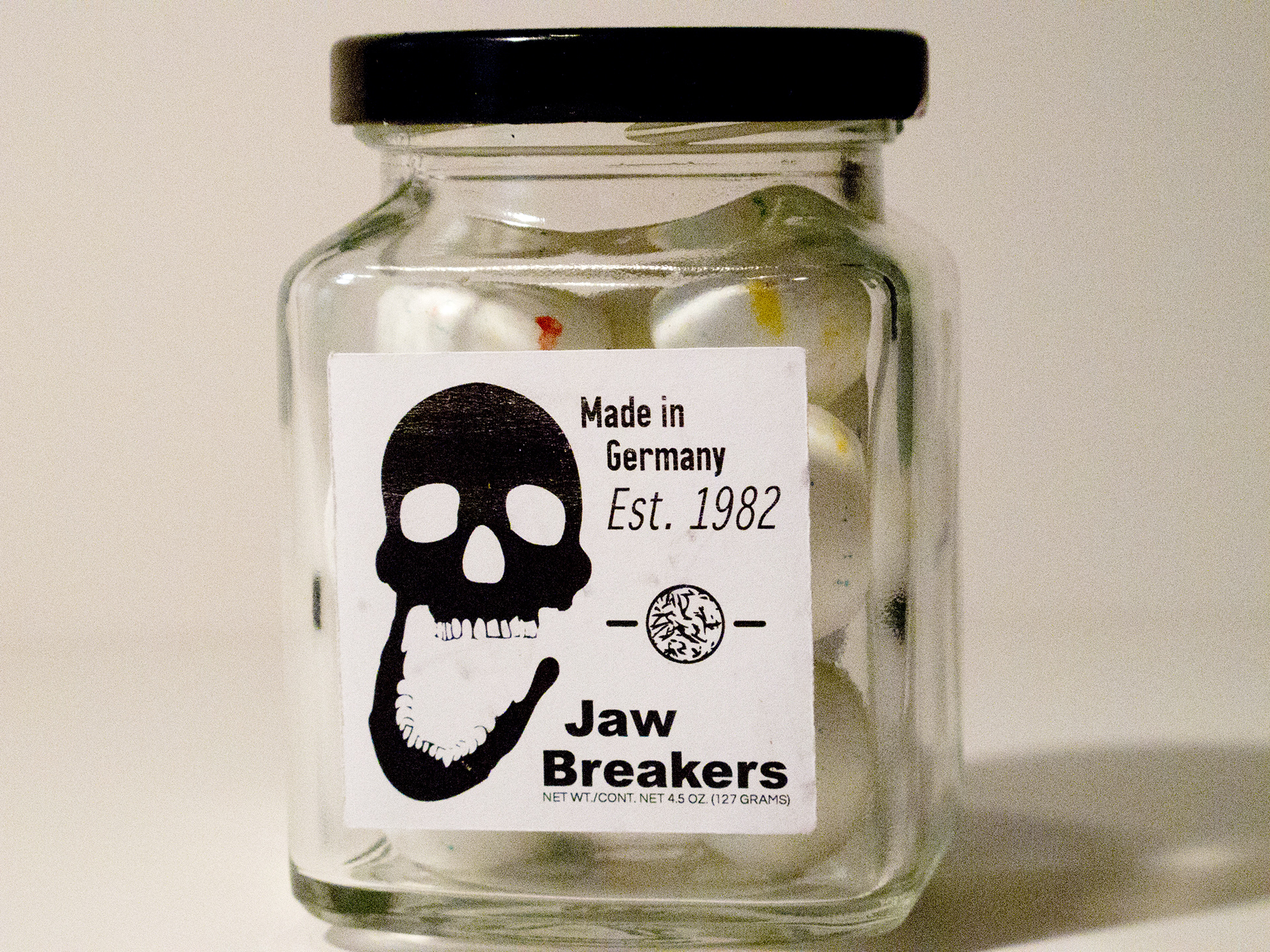 GD II Jaw Breakers Front In my Graphic Design II we were tasked with recreating a branding identity for anything. I chose my least favorite candy to help out!