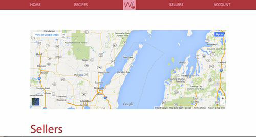 Sellers Page At the top of the Sellers Page we embedded a google map selection to pinpoint and show people where each store or organization is in Door County Wisconsin.