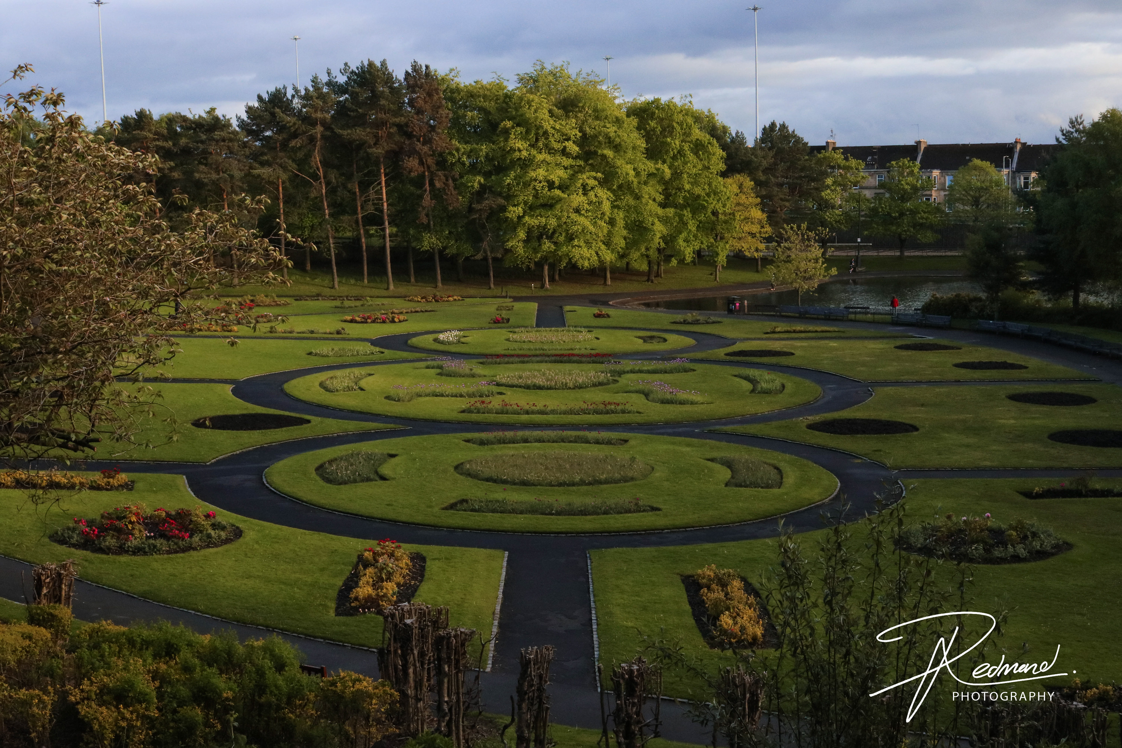 Flower Beds at Sunset