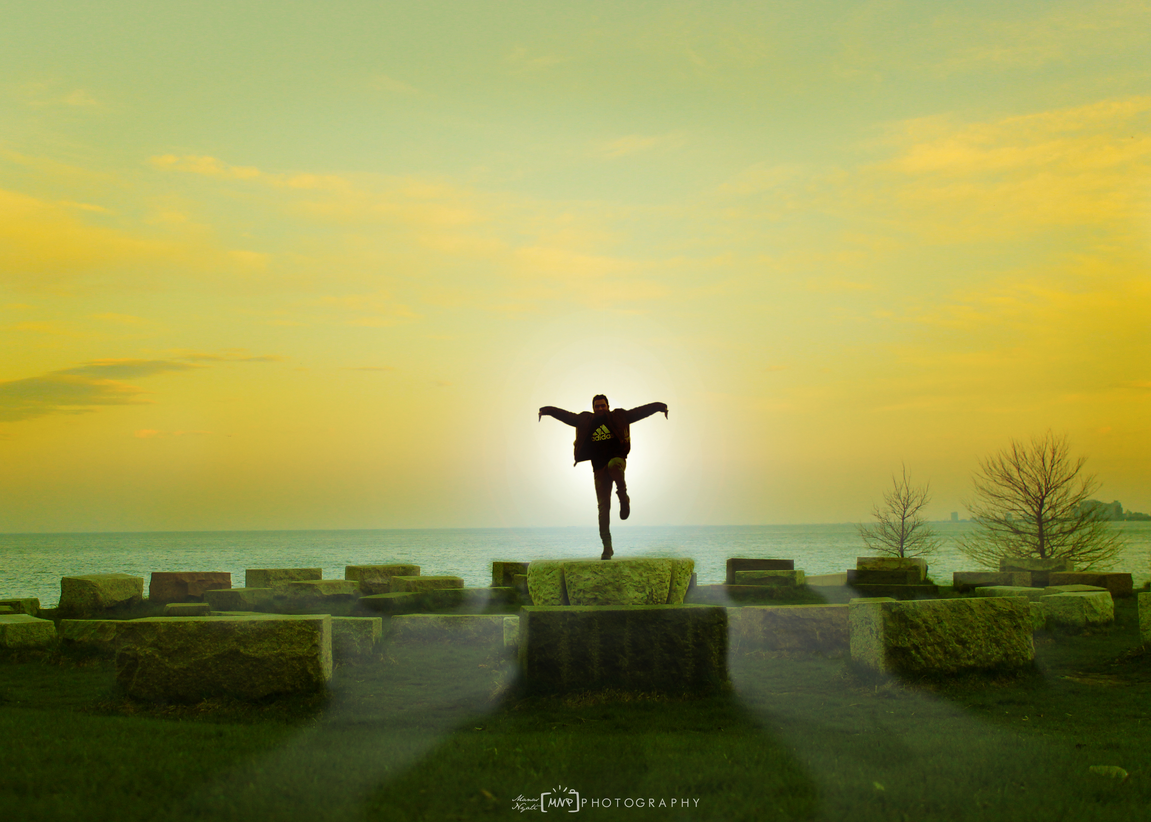 Rising Fountain of innocence beneath a Ray of Hope