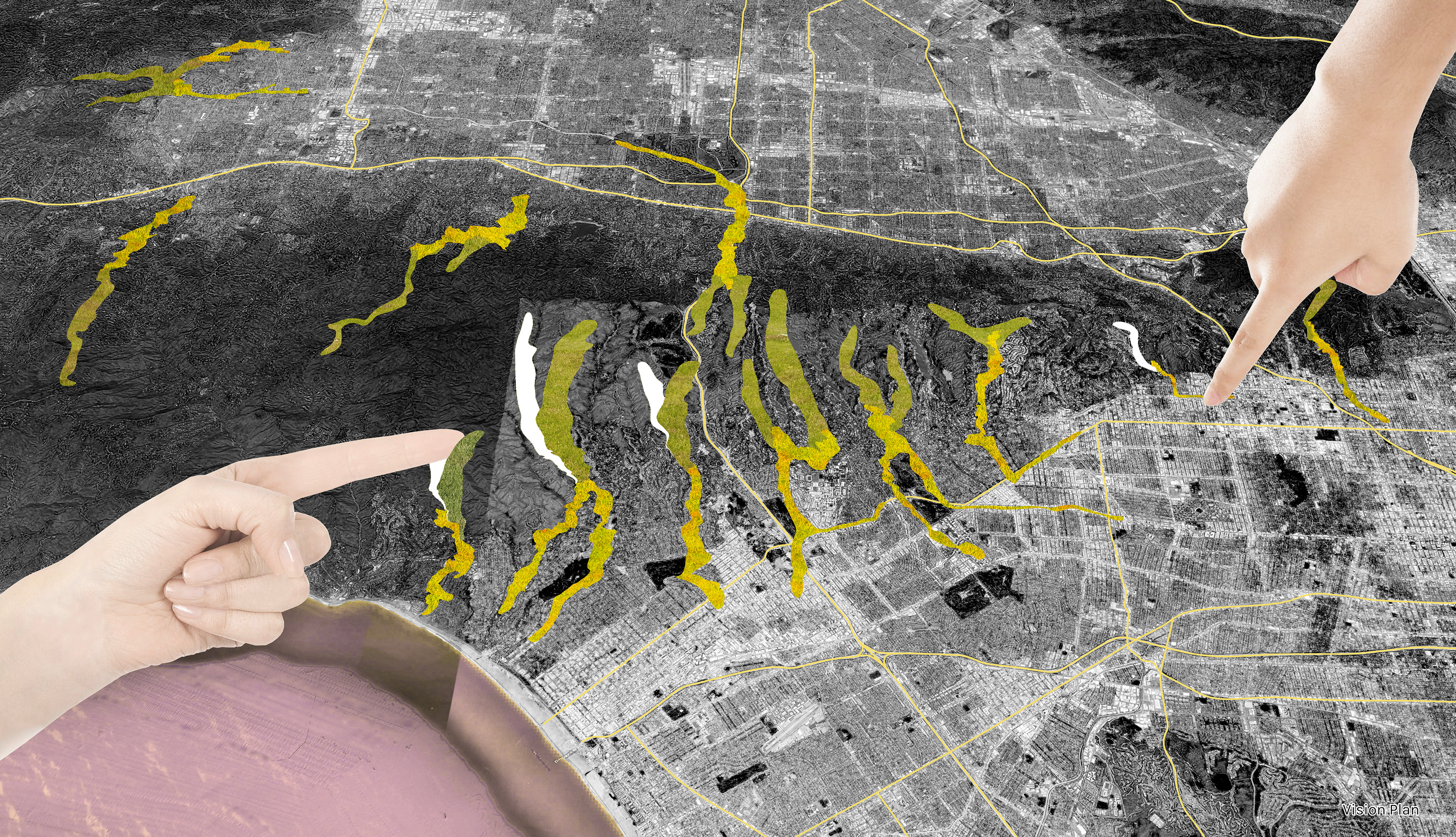 Regraded slopes and fingers - Masterplan