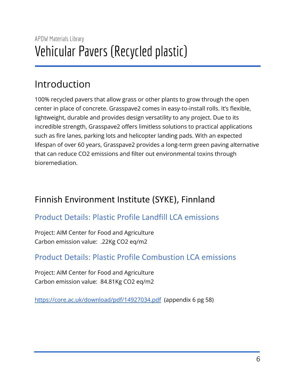APDW - Recycled plastic summary page