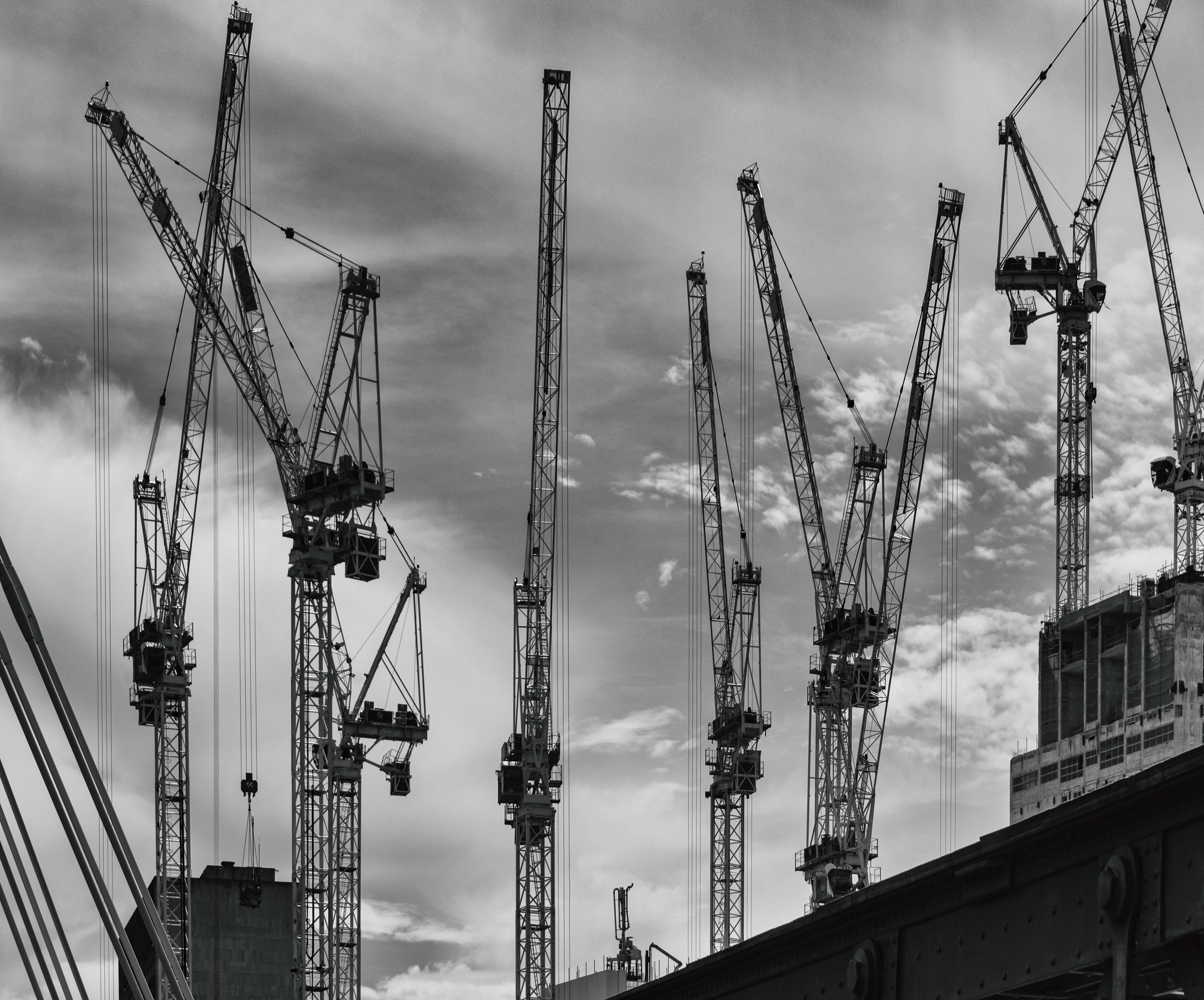 London South Bank Churchill's cranes