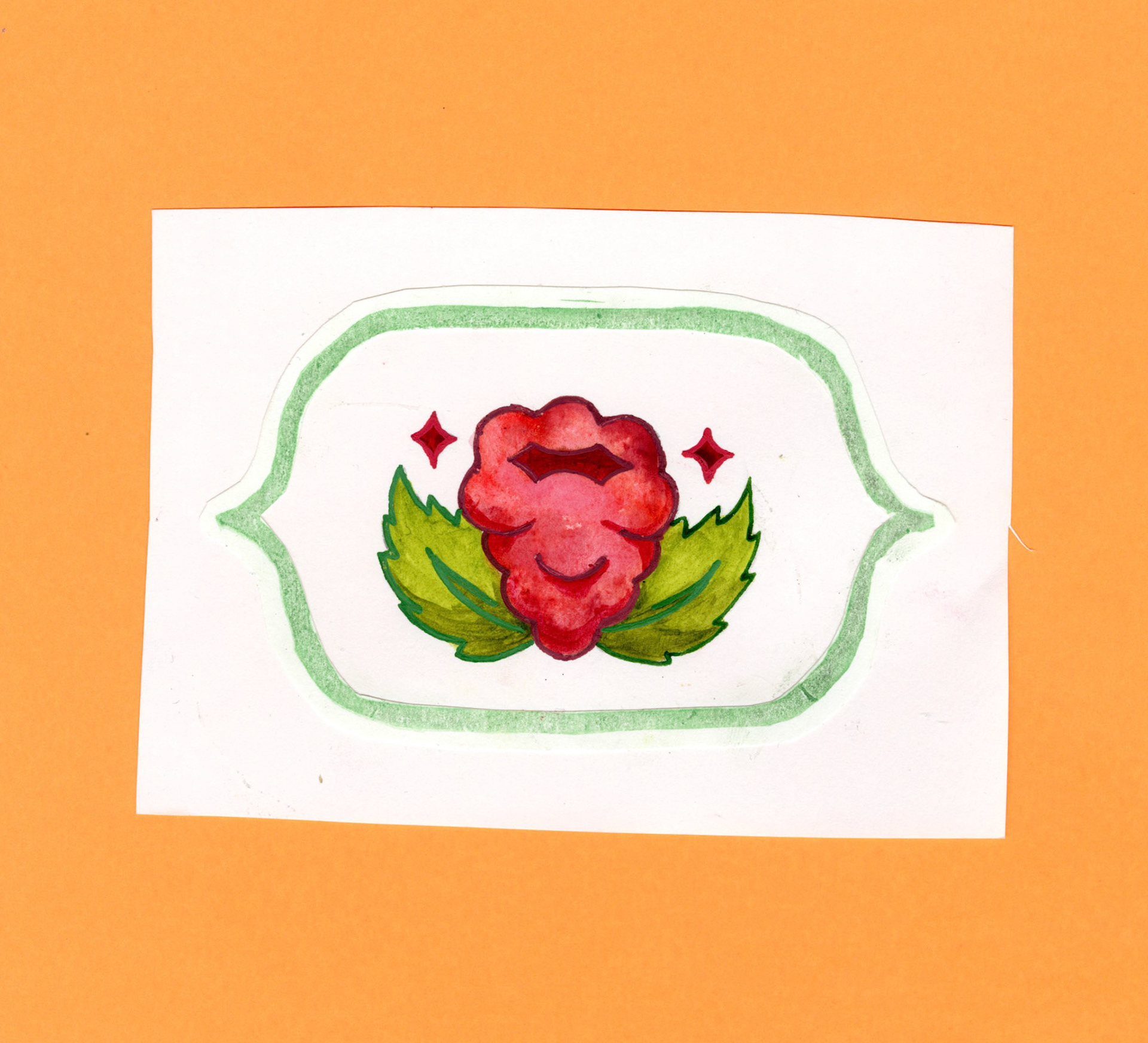 Stamp and Watercolor Design 1