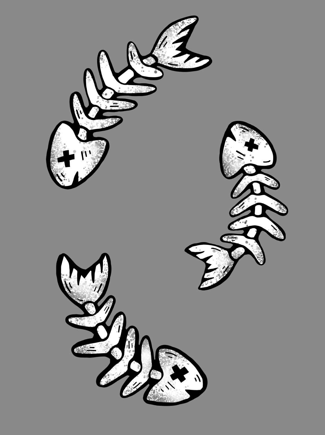 Skeletal Fish Illustation