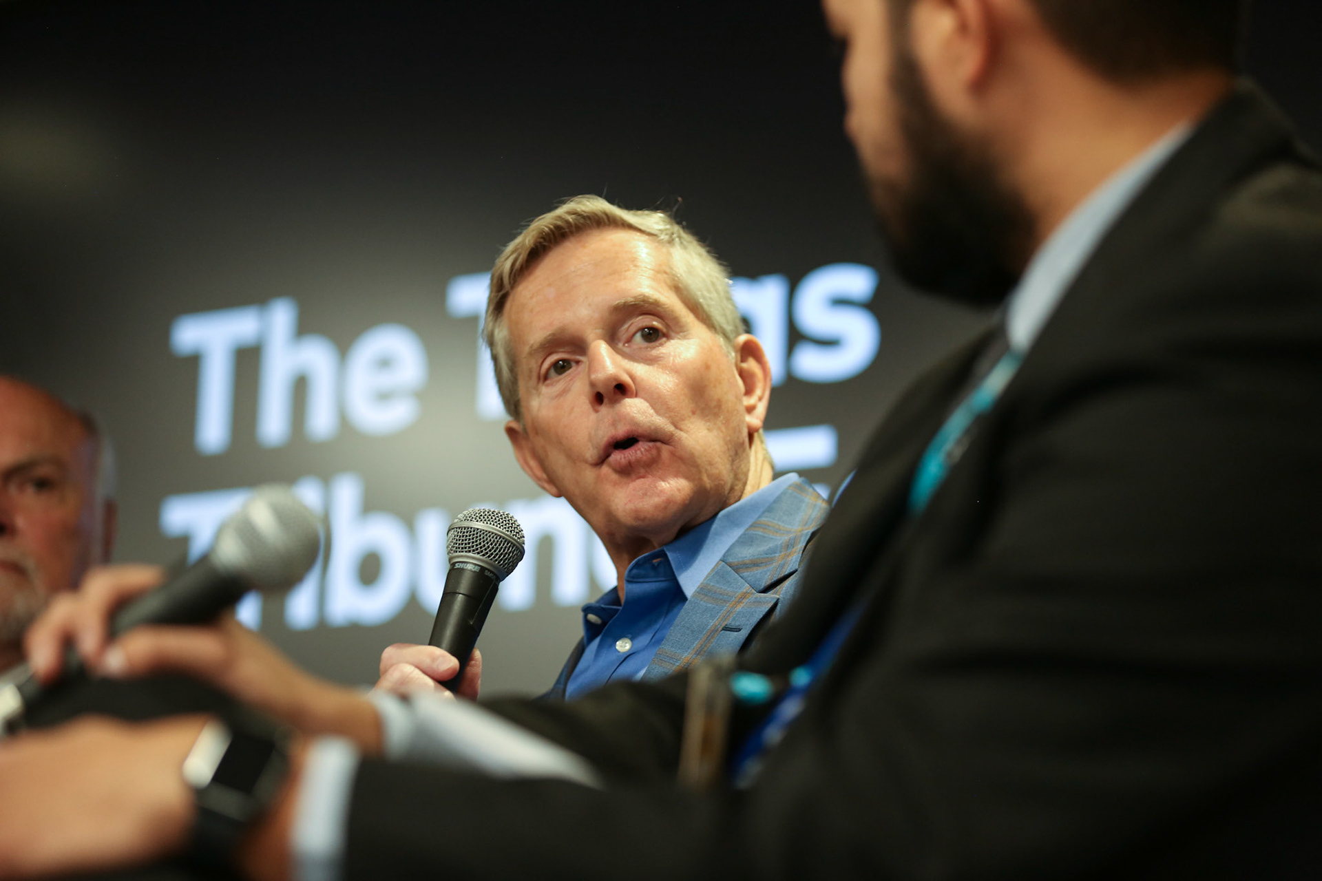 Republican Nominee for Senate District 10 Phil King speaks at Texas Tribune Fest in Austin on Sept. 23, 2022.