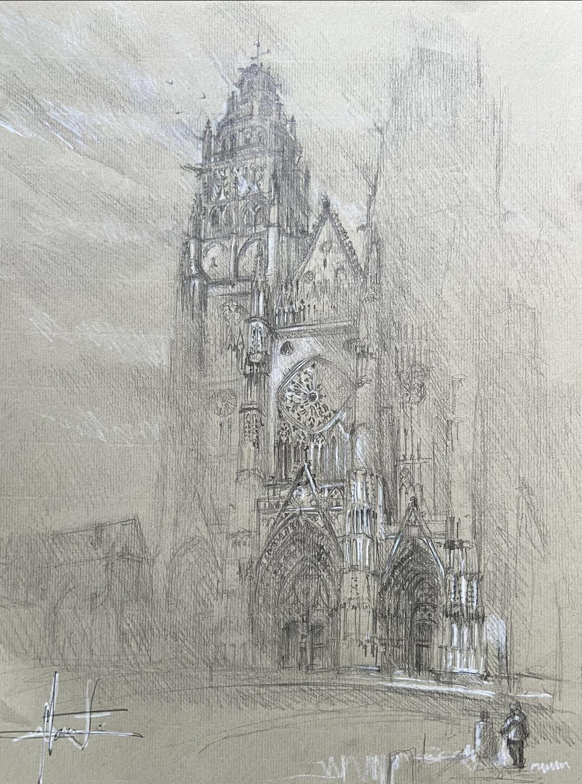 Cathédrale de Tours dans l'hiver