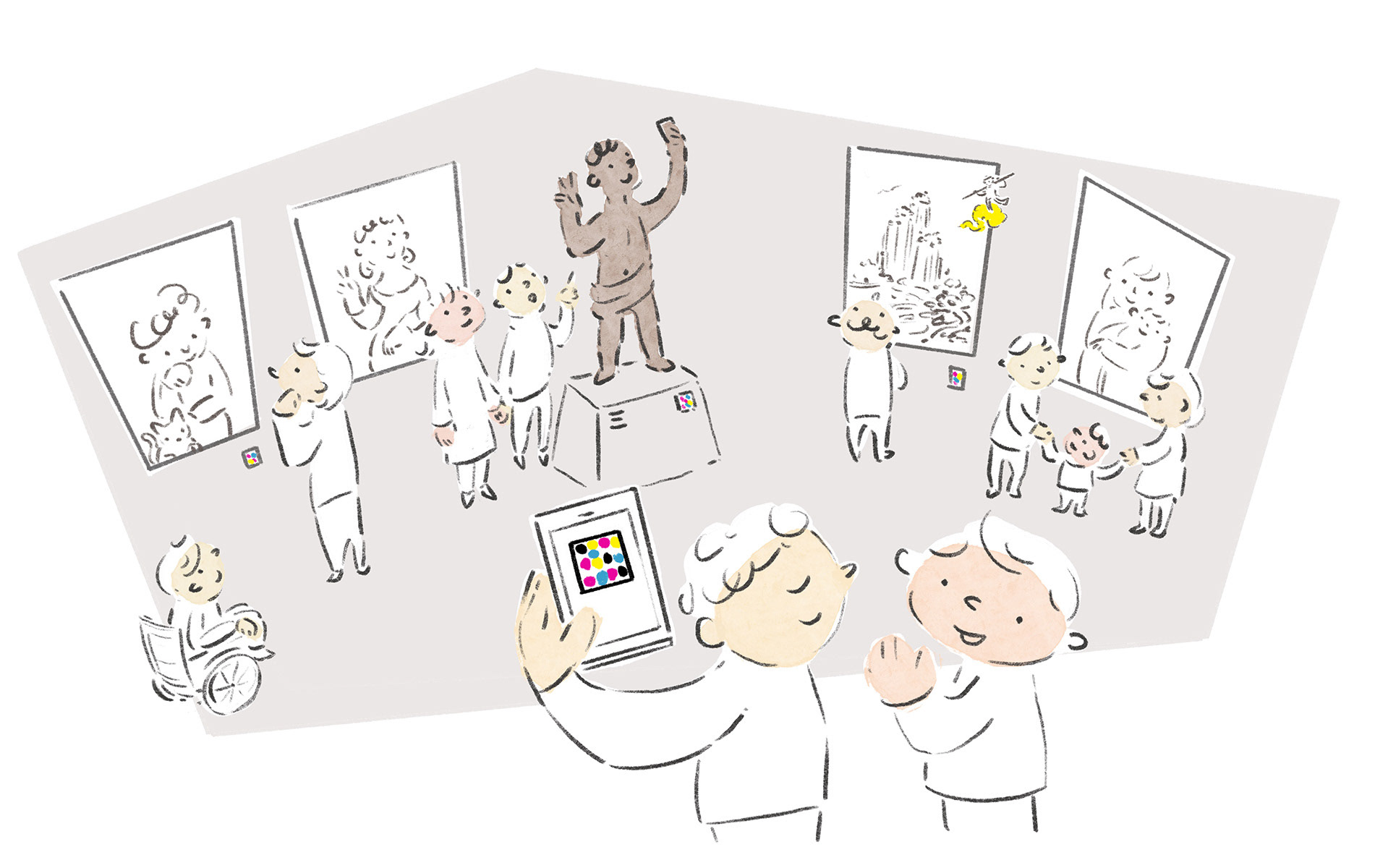 ナビレンスを使用した展示風景のイラスト