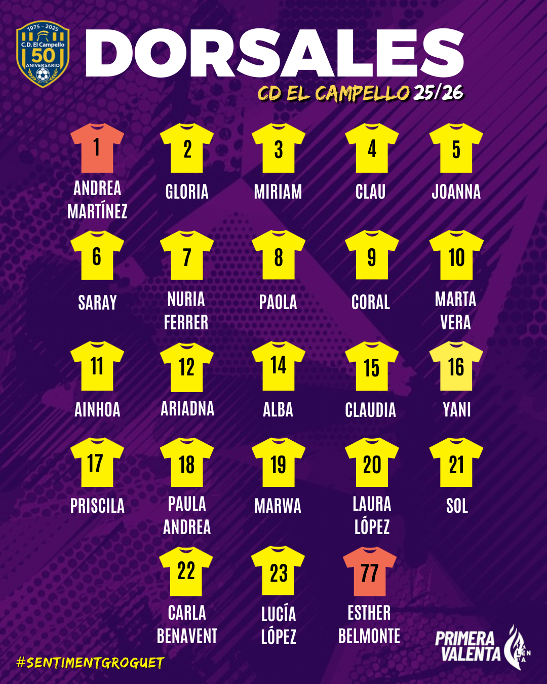 Dorsales de la temporada