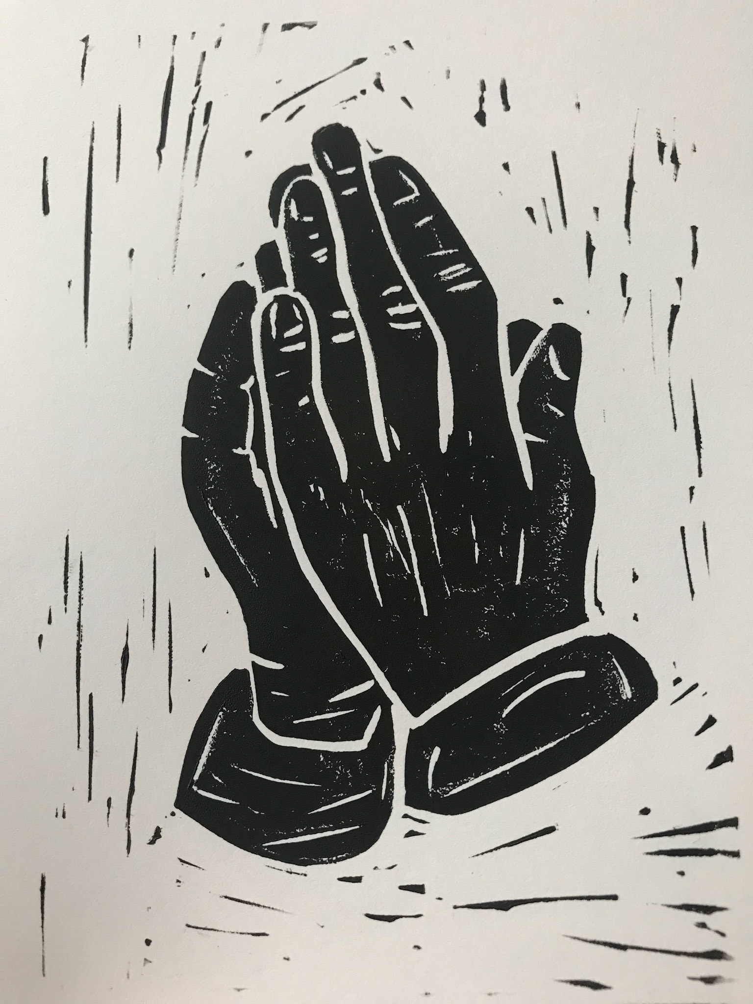 Prayer Hands block print