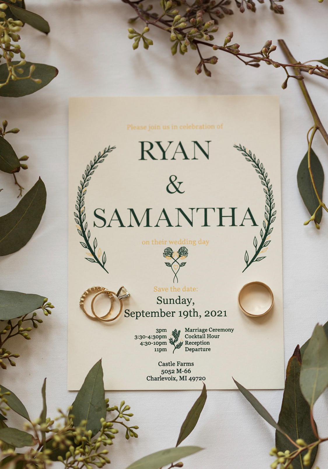 Wedding stationary for Ryan and Samm September 19th, 2021