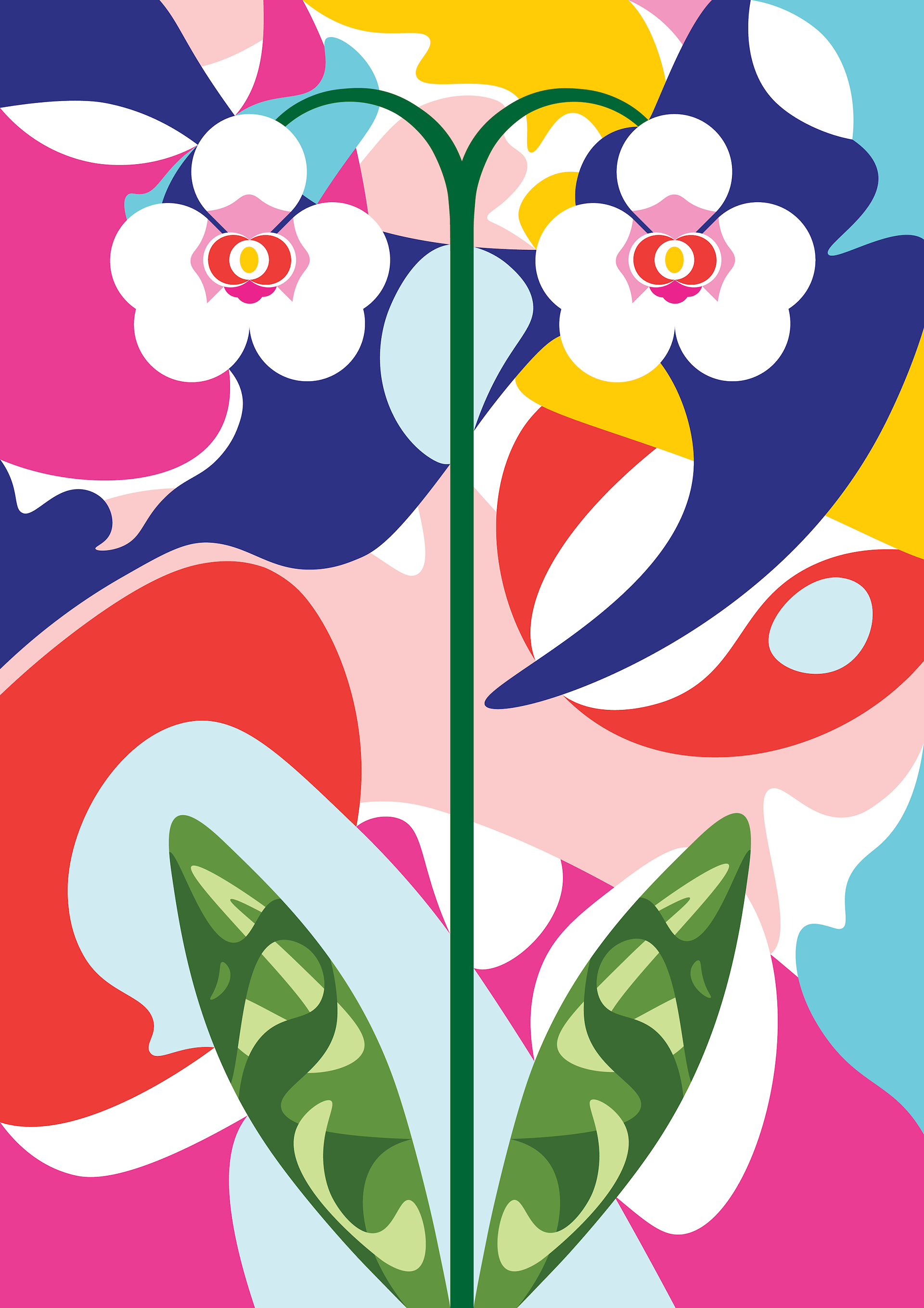 Orchid, digital art, drawn on Adobe Illustrator®, 2023.