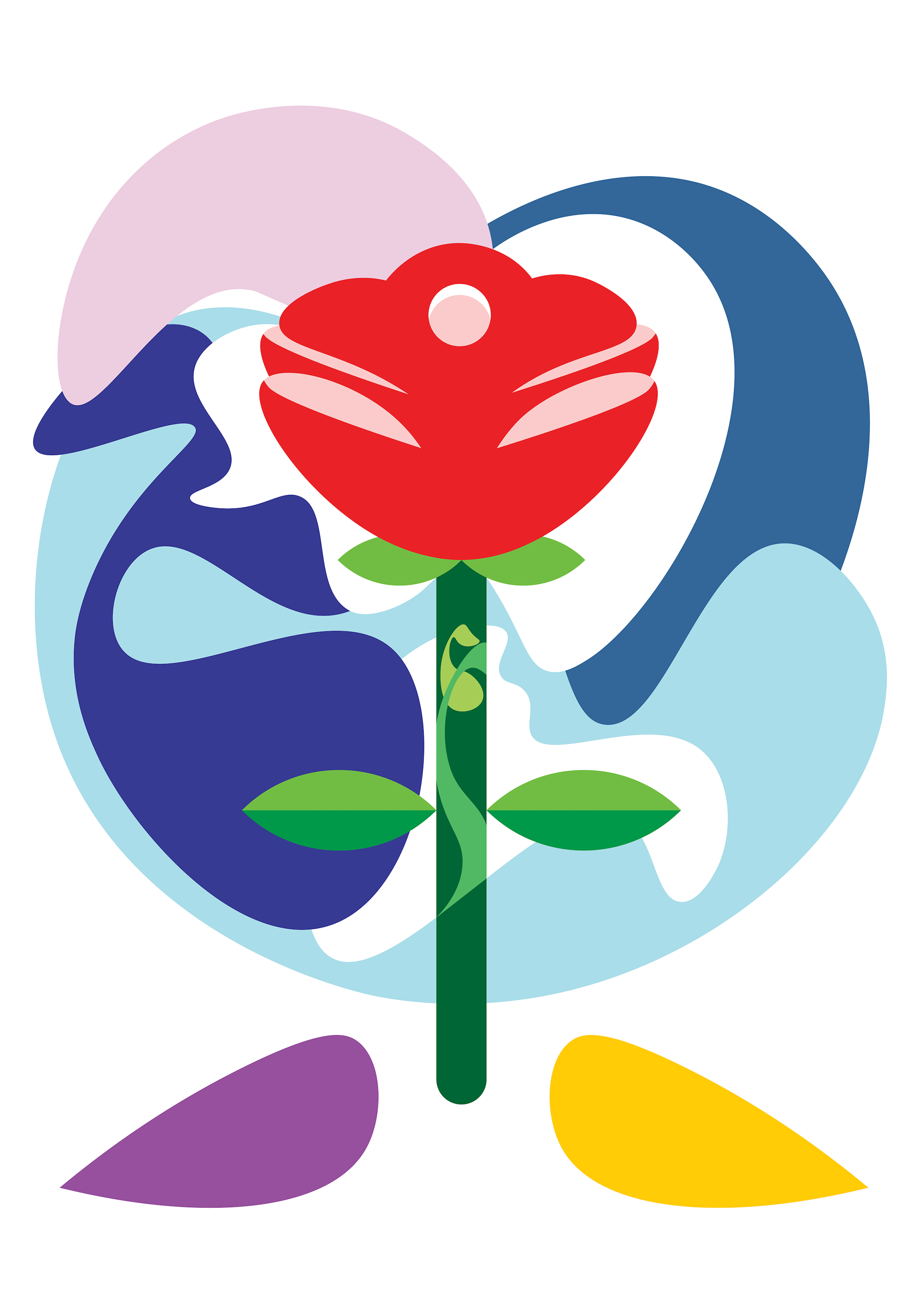 Rose, digital art, drawn on Adobe Illustrator®, 2023.