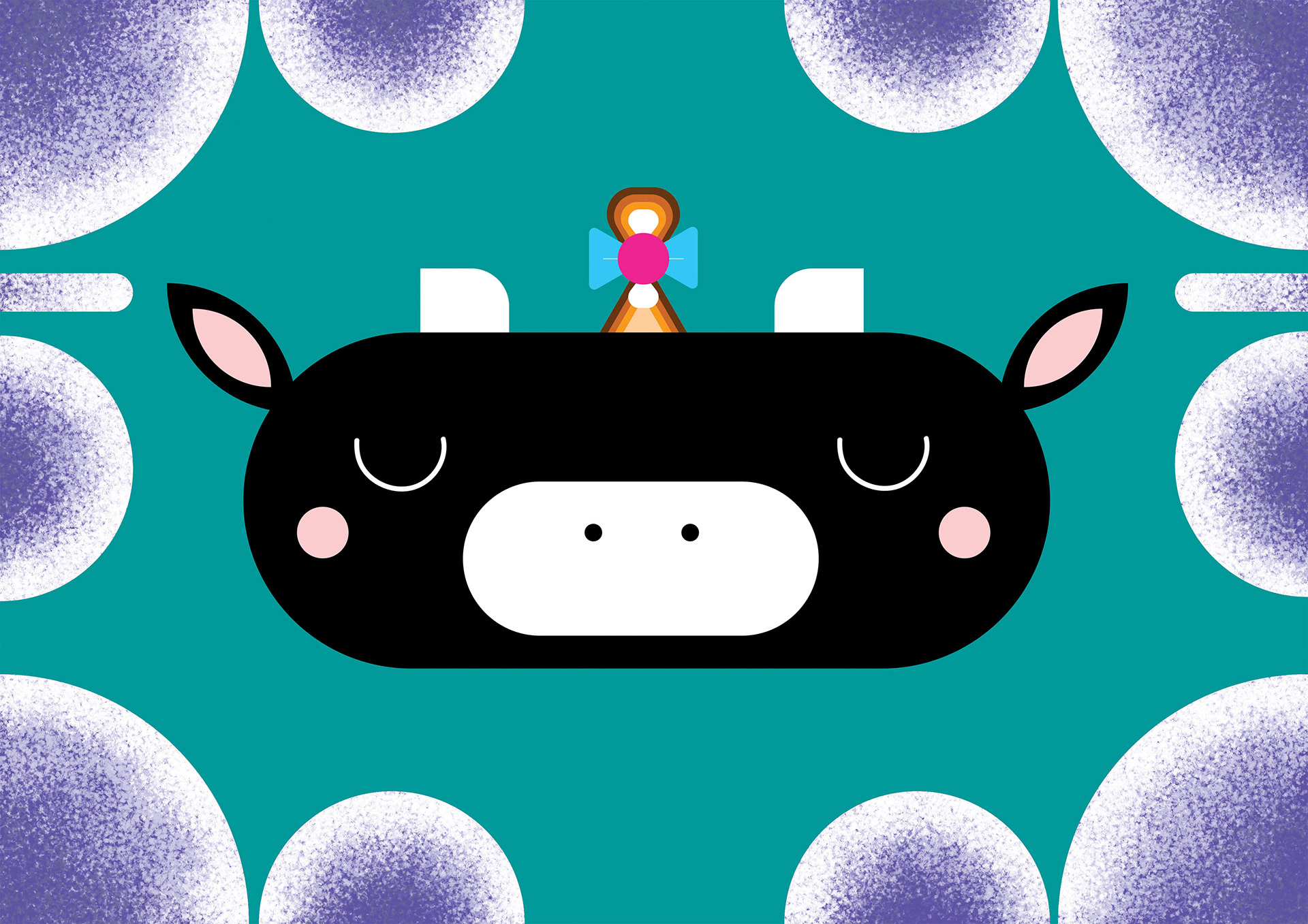 Black Cow, digital art, drawn on Adobe Illustrator® and Photoshop®, 2022.