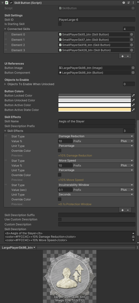 Skill Button Inspector Editor