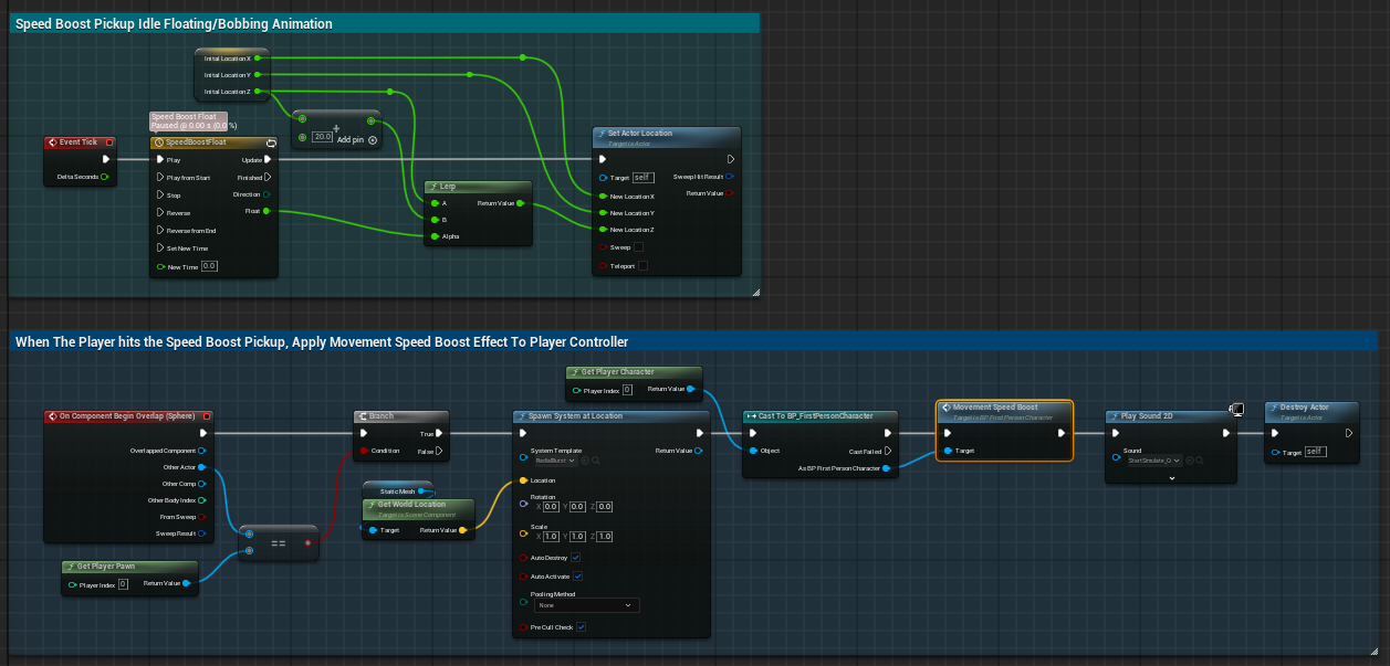 Speed Boost Pickup Blueprint