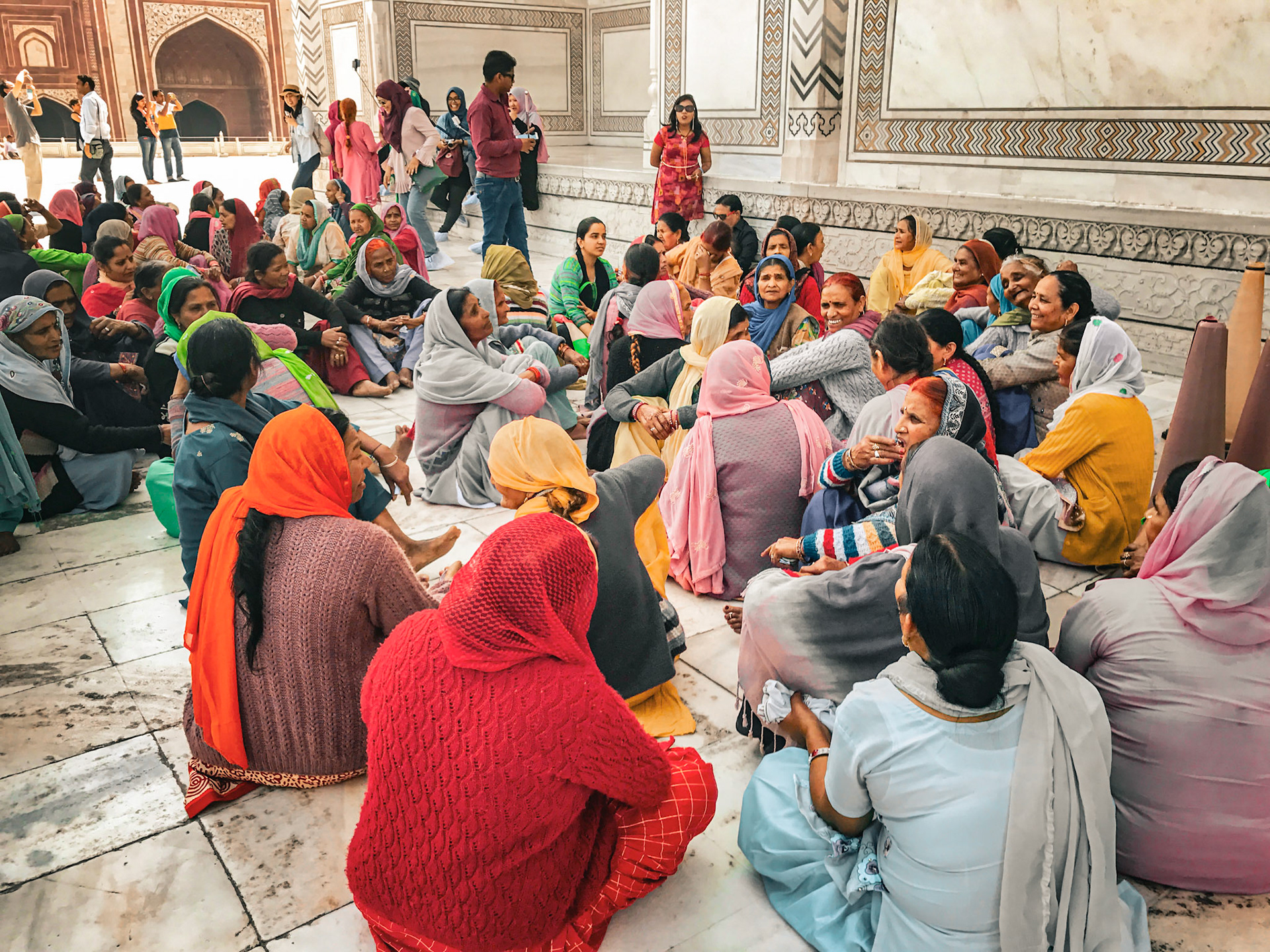 Visitors to the Taj Mahal