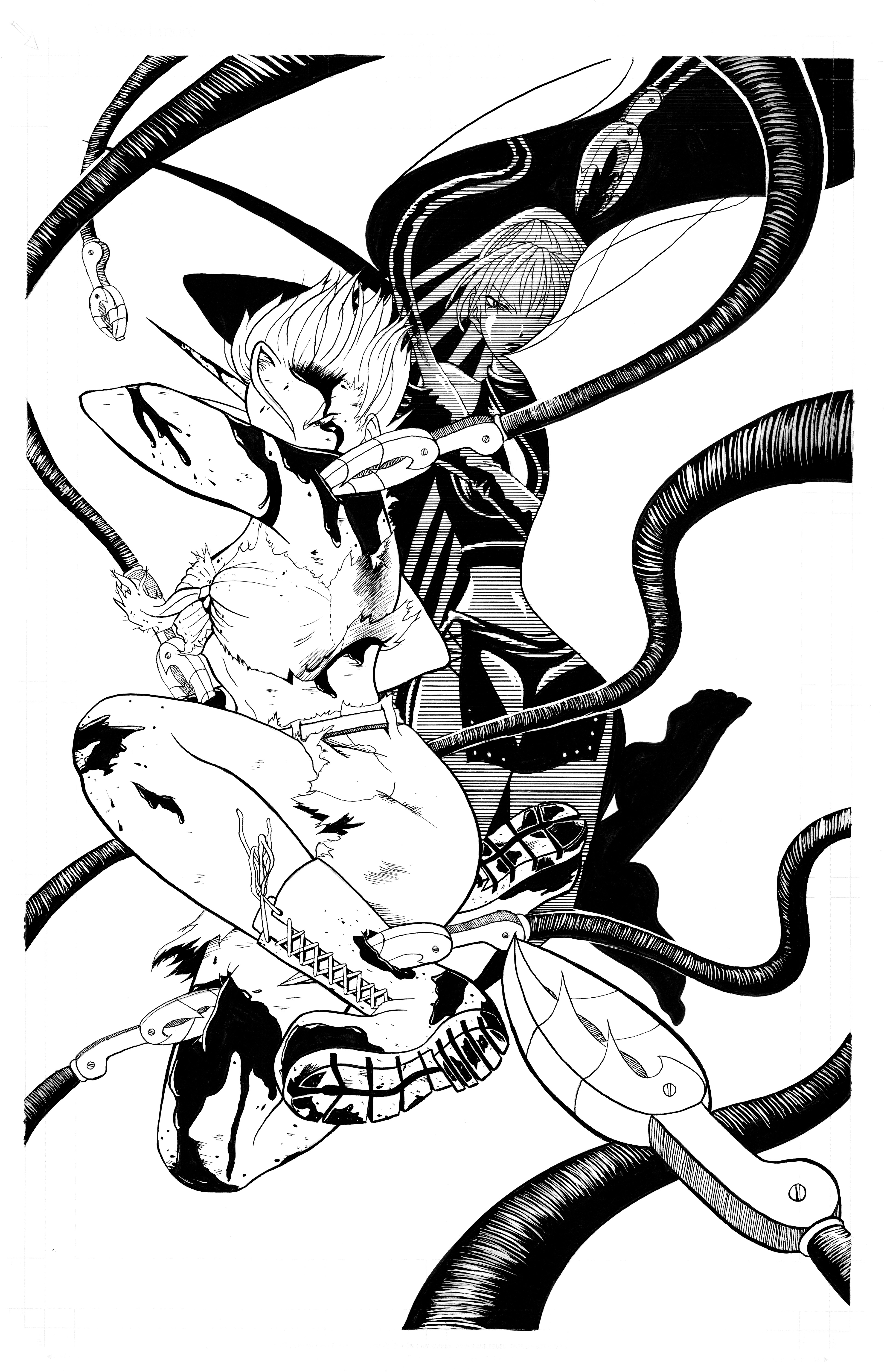 Full-Body (Line Art with extra character)