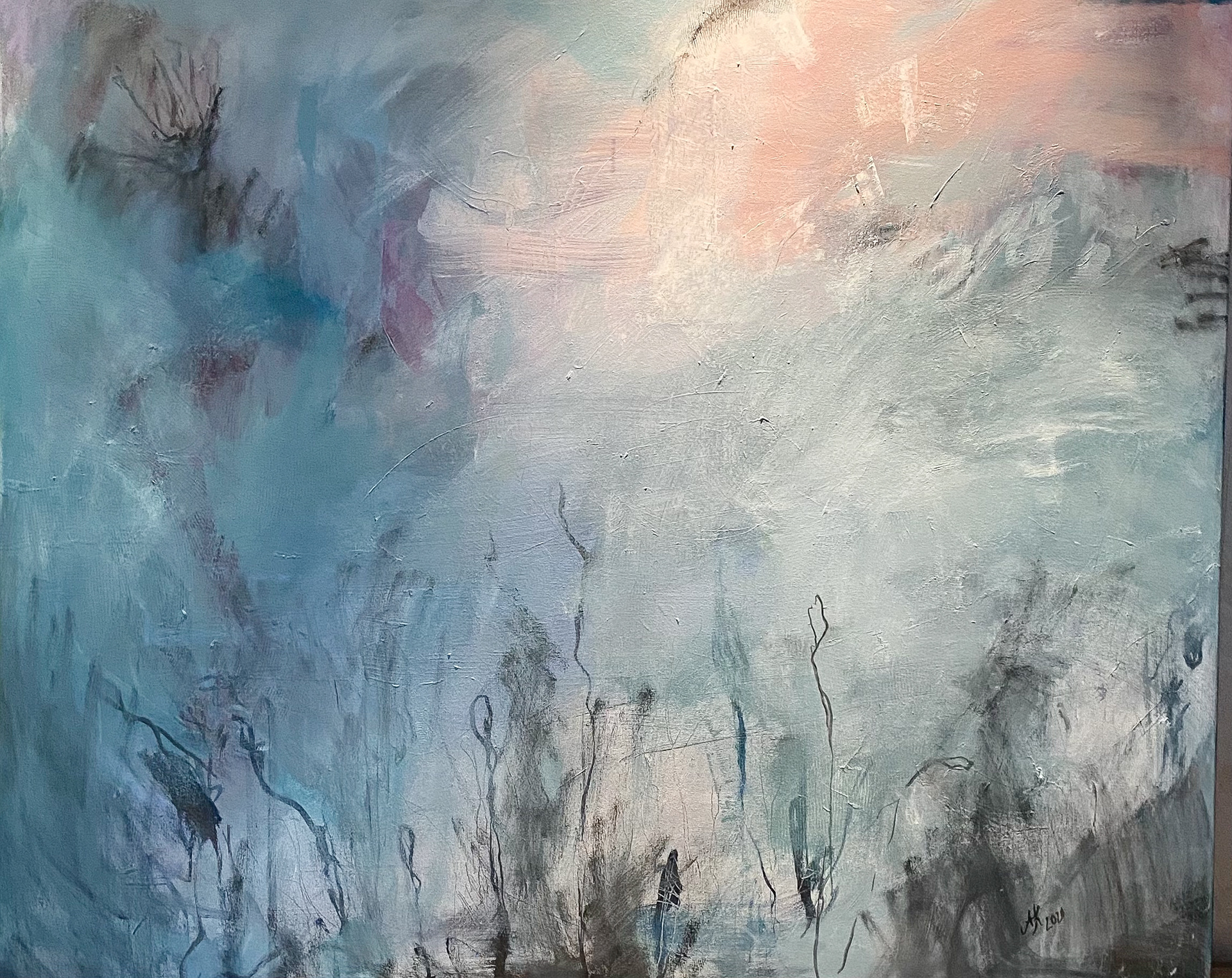 MYYTY Winter Meadow, 2021, 100x120, Öljyväri