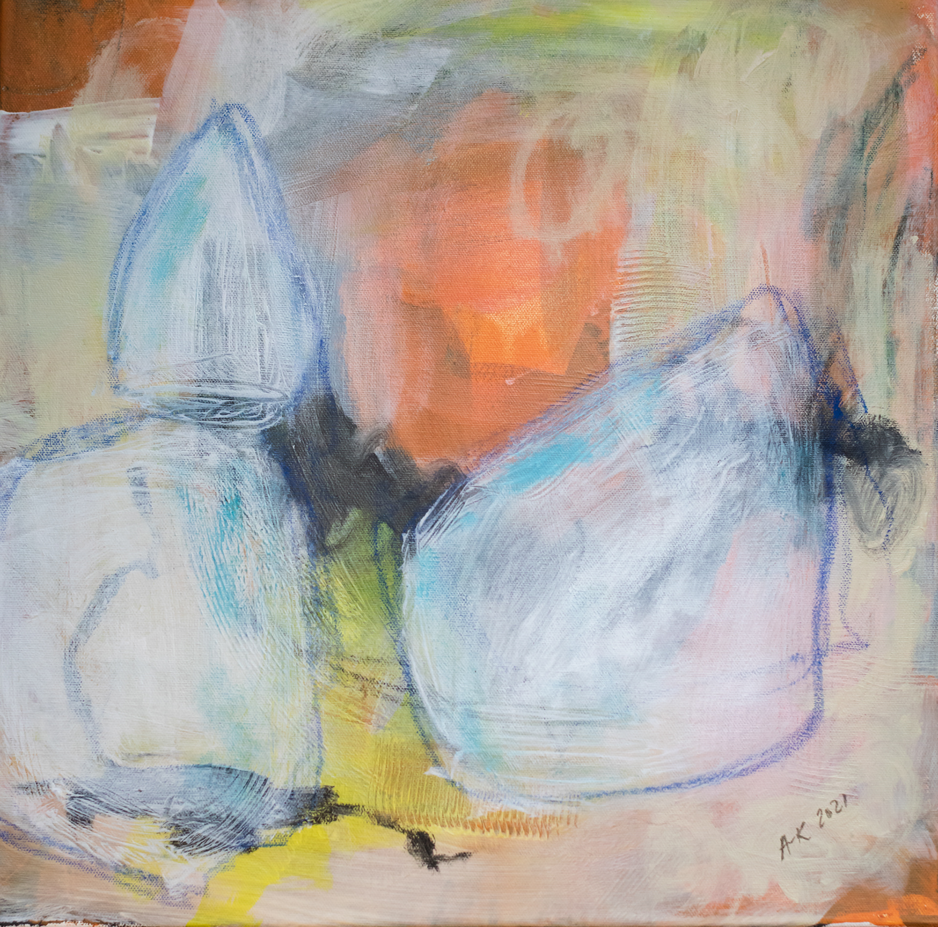 Earth Place, 2021, Akryyli & öljypastelli, 160€