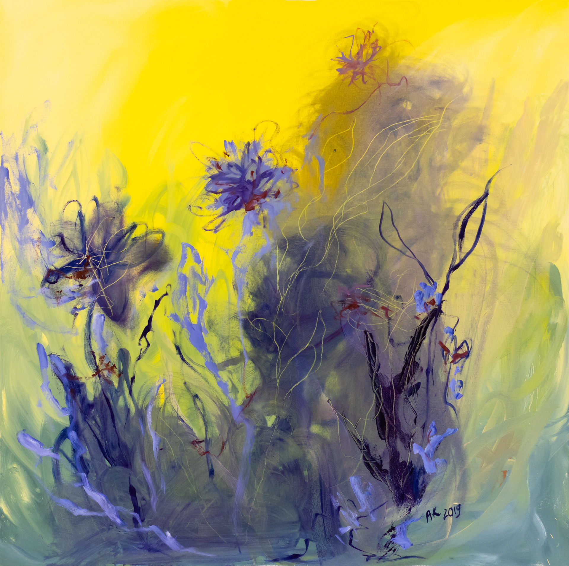 MYYTY, AAMU | MORNING, 2019, 100x100cm, öljy kankaalle, oil on canvas MYYTY/SOLD
