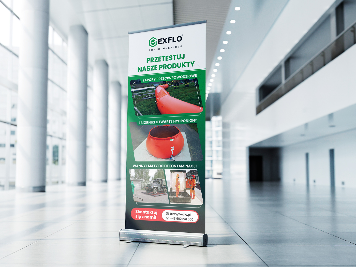 Roll-up reklamowy dla firmy EXFLO