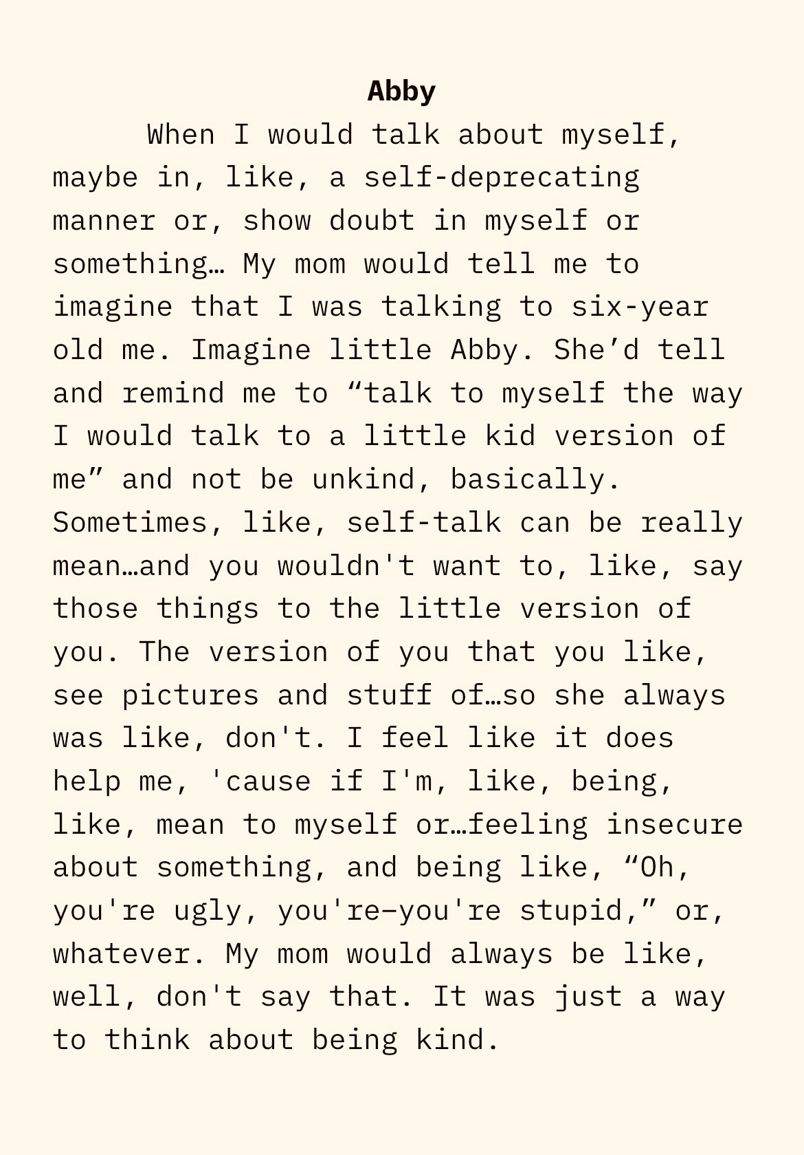 abby's interview quote