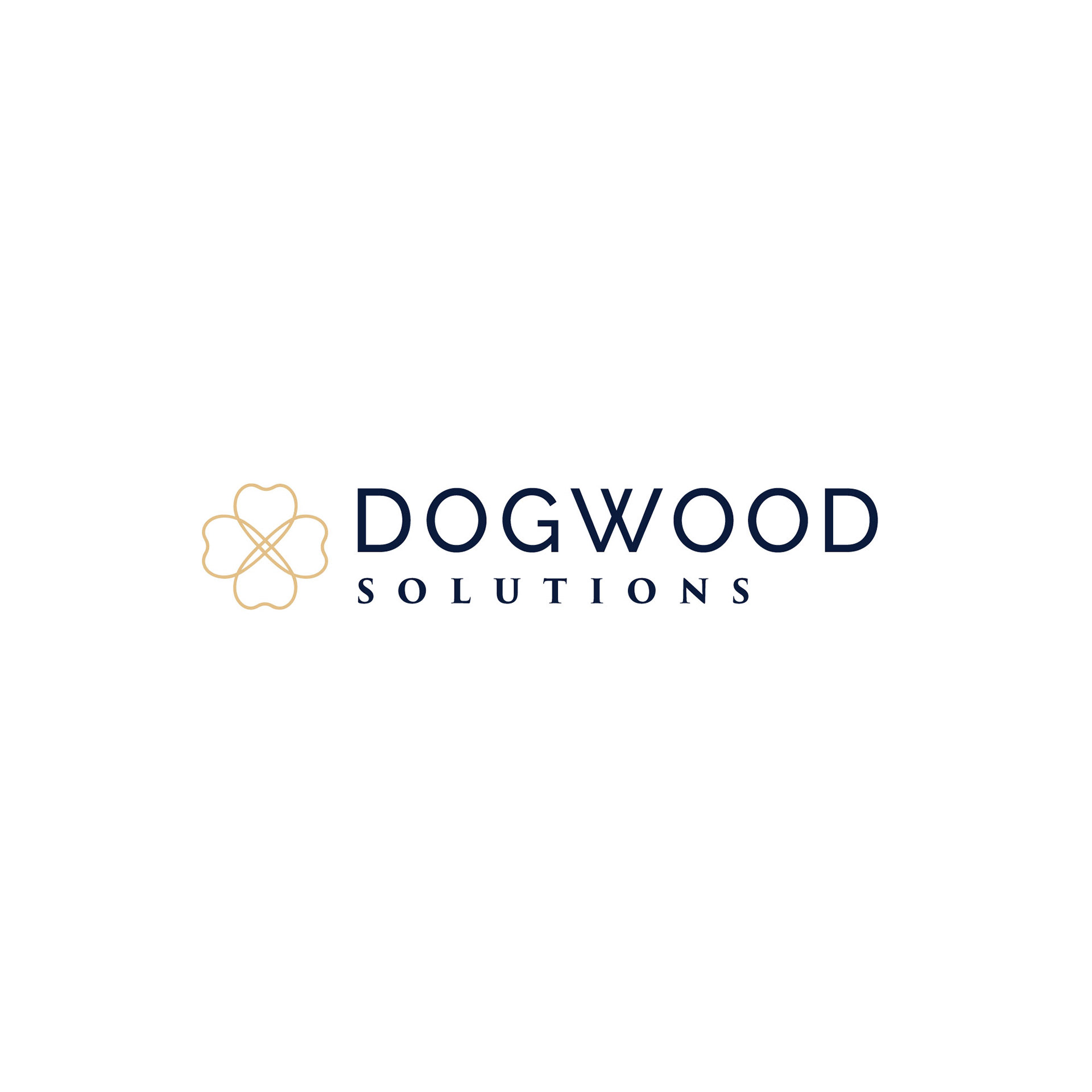 Horizontal logo version on white of Dogwood Solutions by E Graphics LLC of Idaho