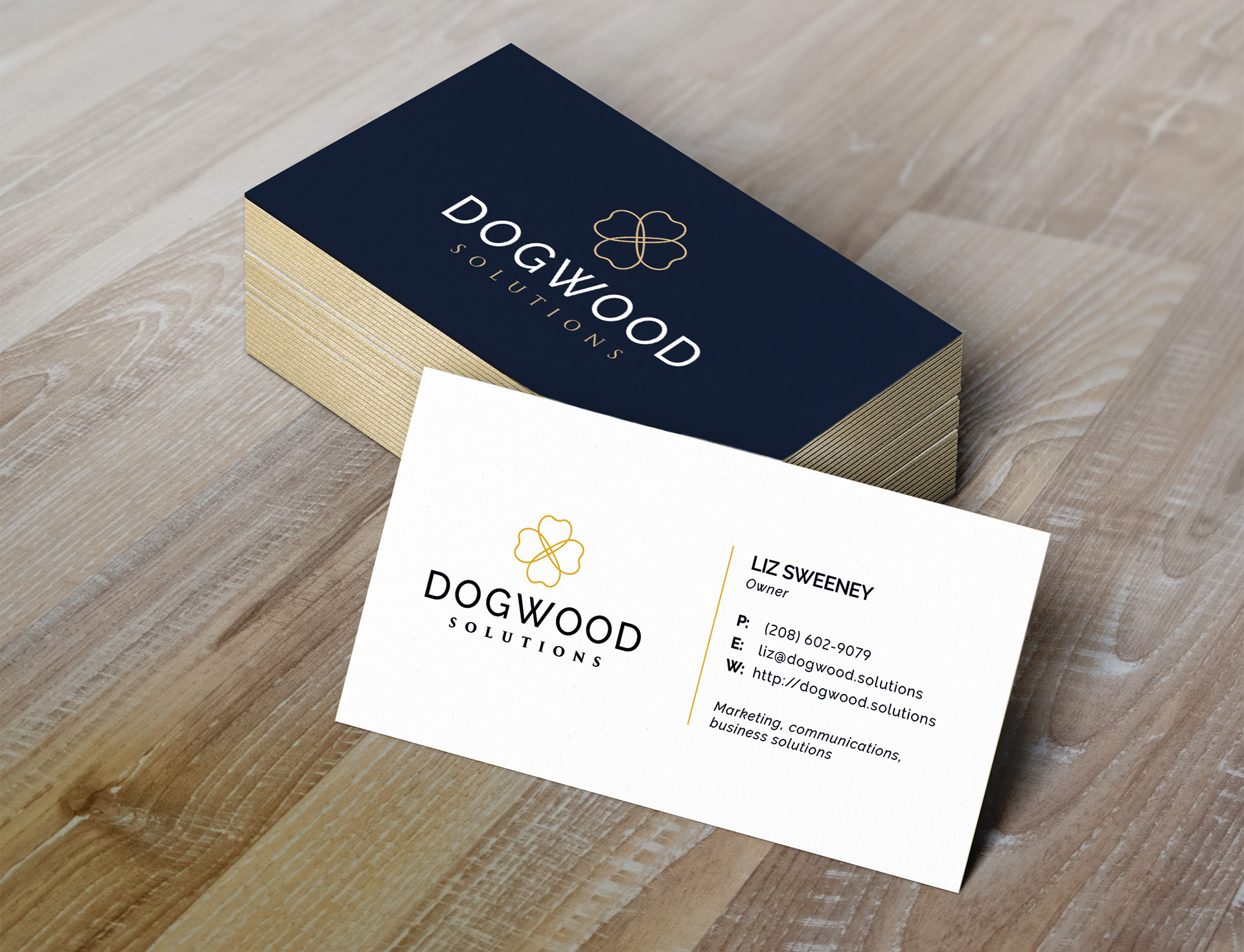 Luxurious, elegant, and timeless logo design for Dogwood Solutions in Boise, Idaho by E Graphics LLC