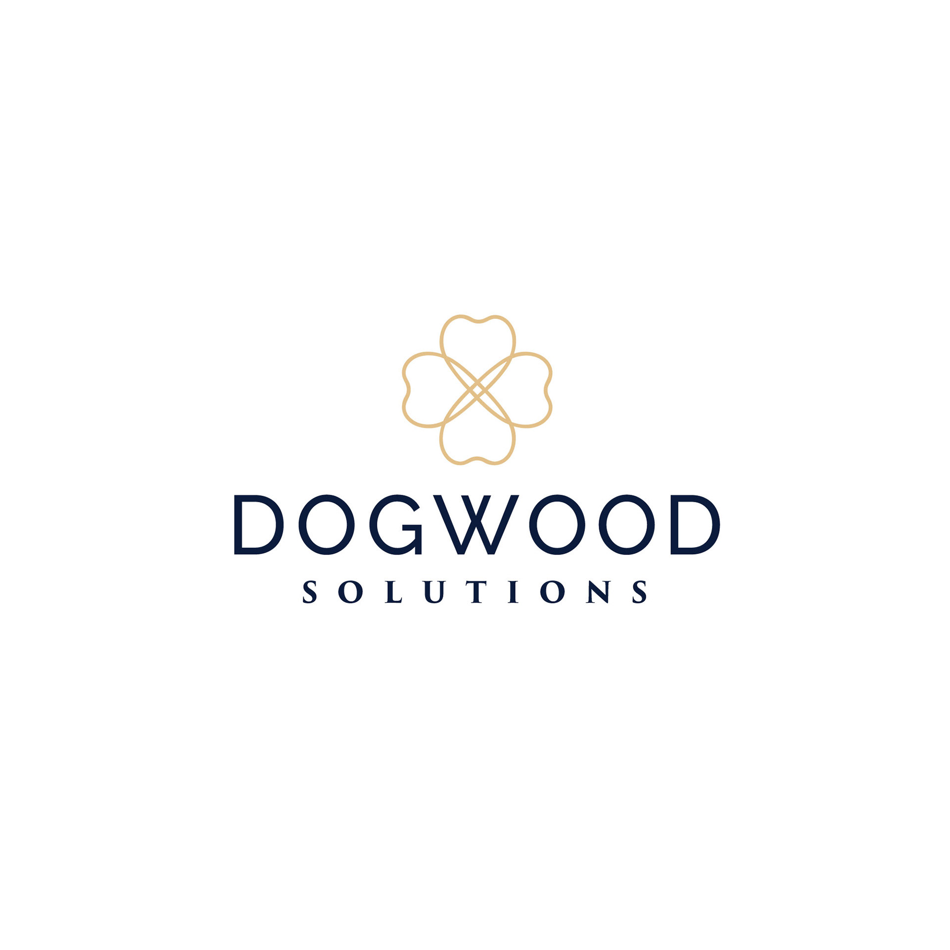 Modern, timeless, minimal logo design on white for Dogwood Solutions by E Graphics LLC of Idaho