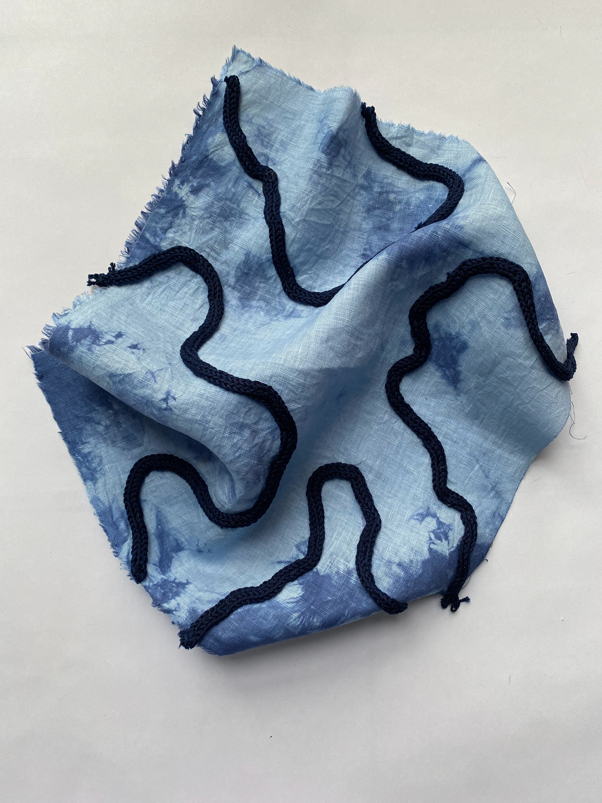 tie dye dying and embroidered tricot
