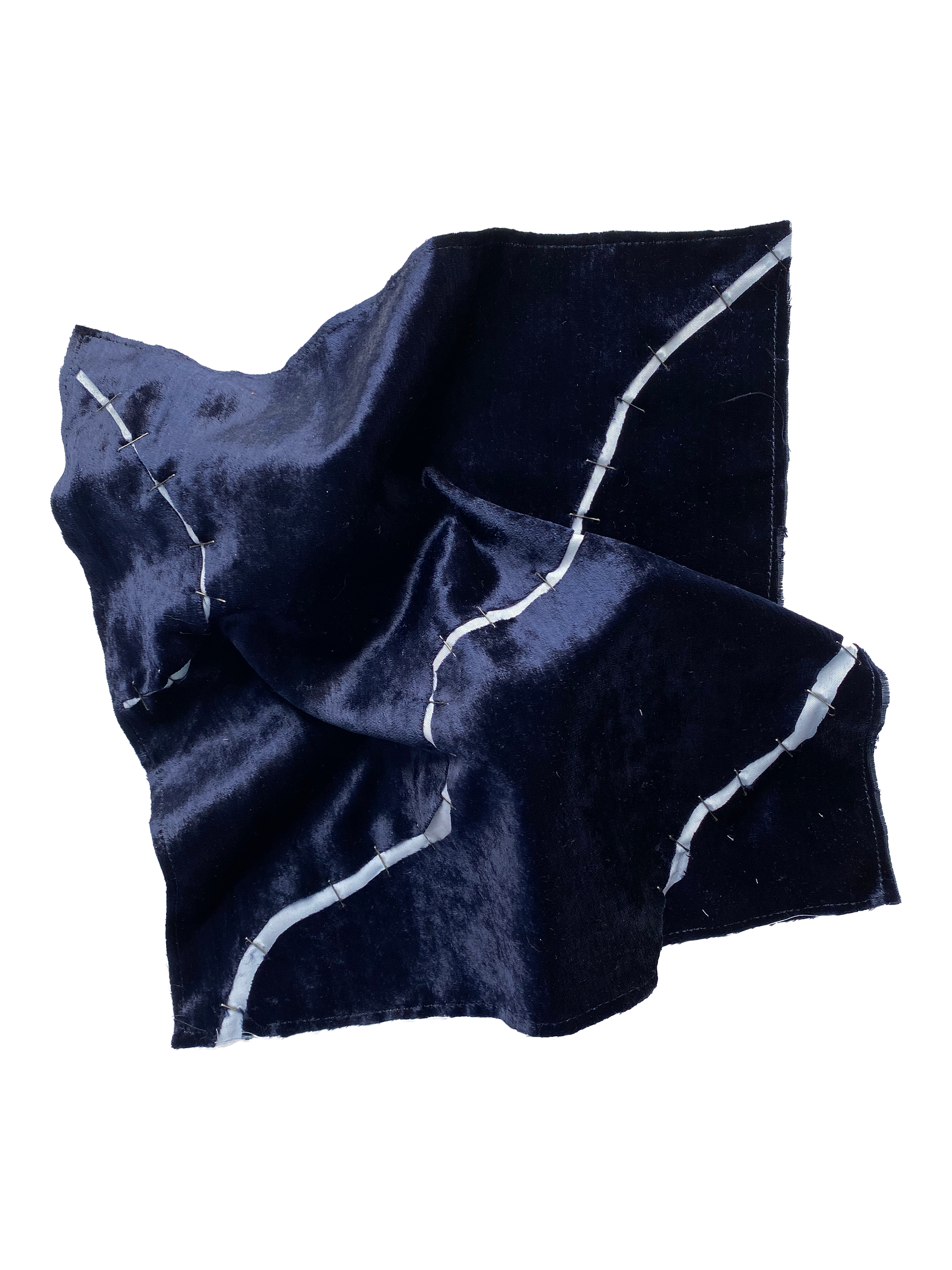 pieces of fabric "sewn" with hooker