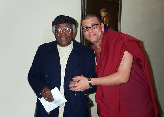 Archbishop Emeritus Desmond Tutu with Ben. Tenzin Priyadarshi