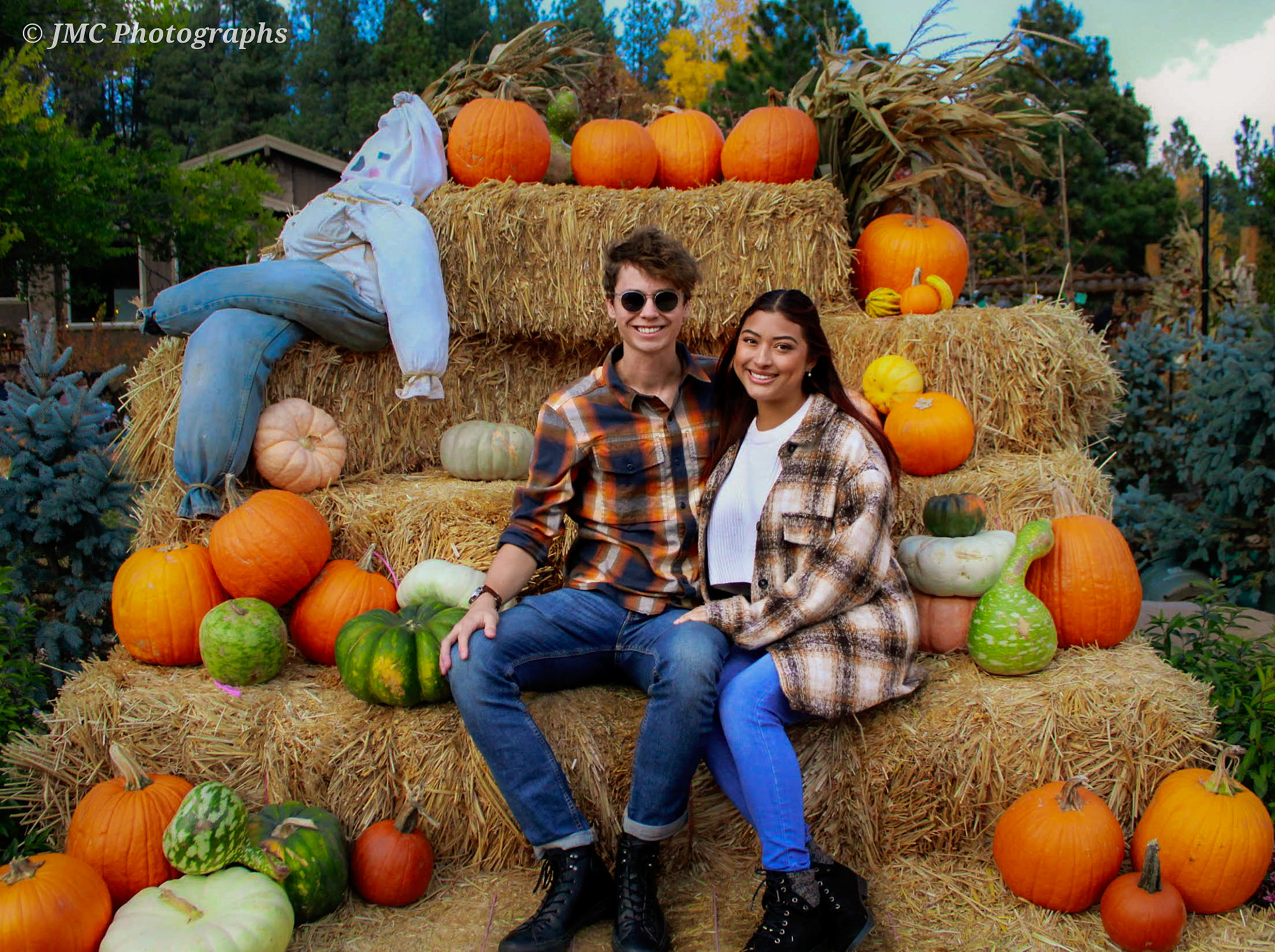 Paulina & Calder at Viola's Pumpkin Patch. Flagsatff, AZ.
