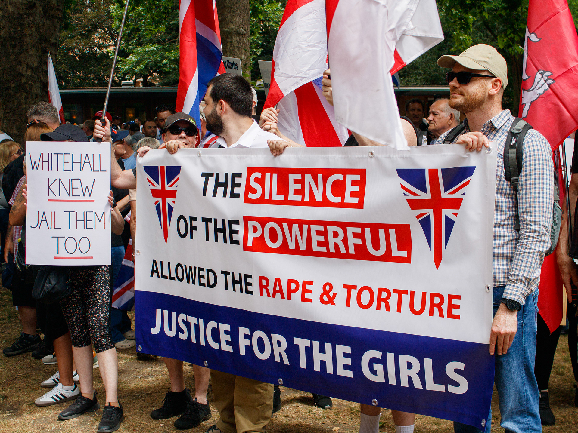 June 28th, 2025 - Protesters gather in London for a right wing demo