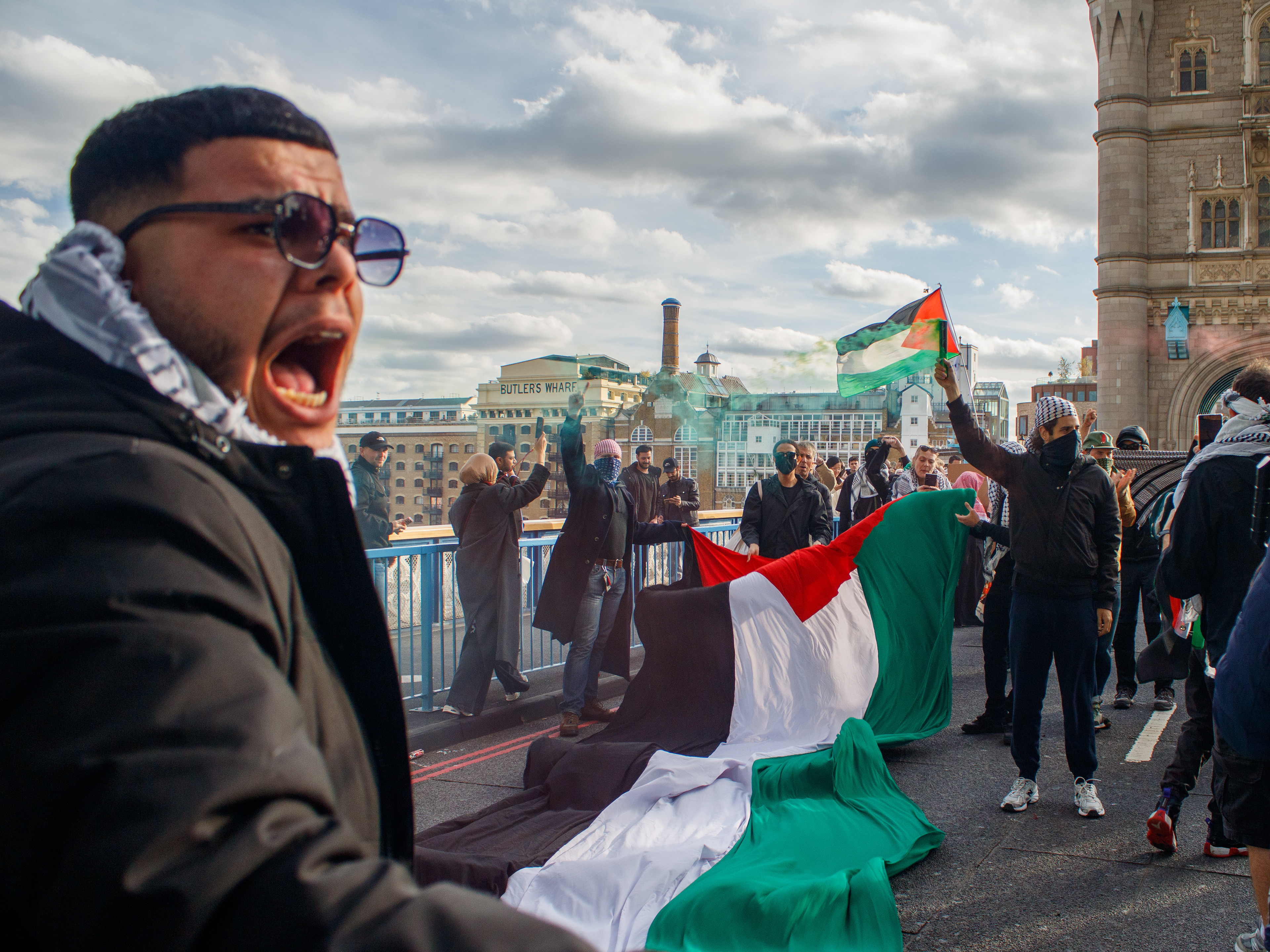 October 7th, 2025 - Protesters block Tower Bridge