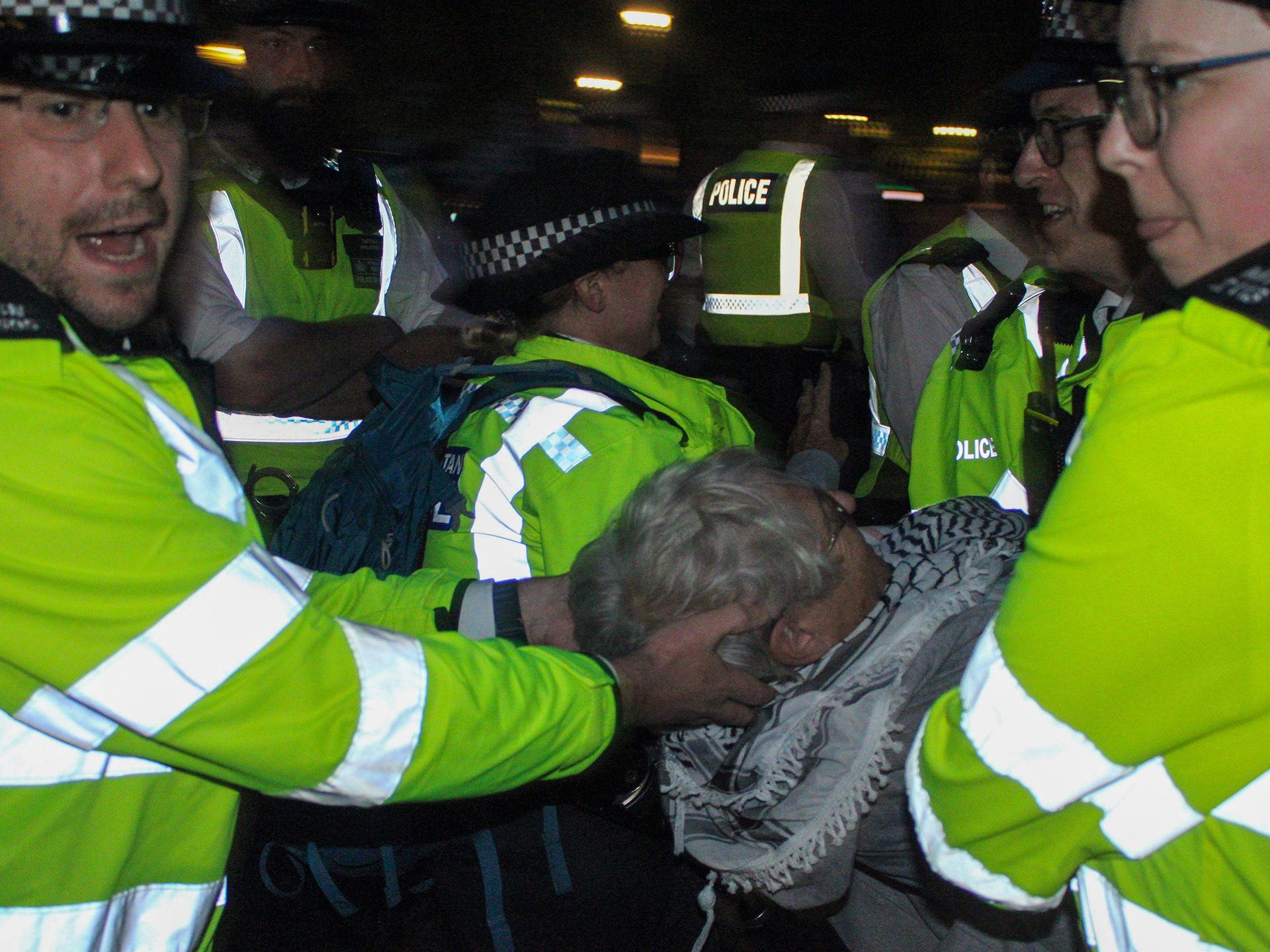 September 6th, 2025 - A protester getting taken away by police after being arrested