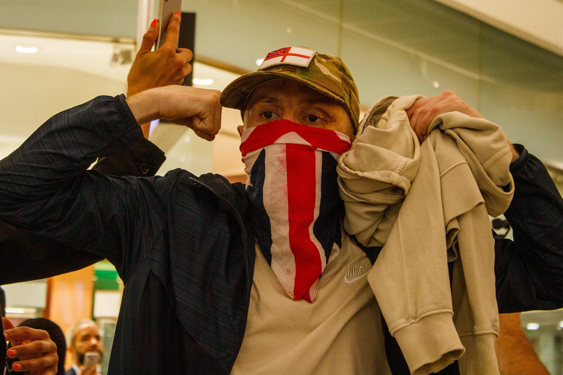 August 31st, 2025 - A right wing protester in Canary Wharf