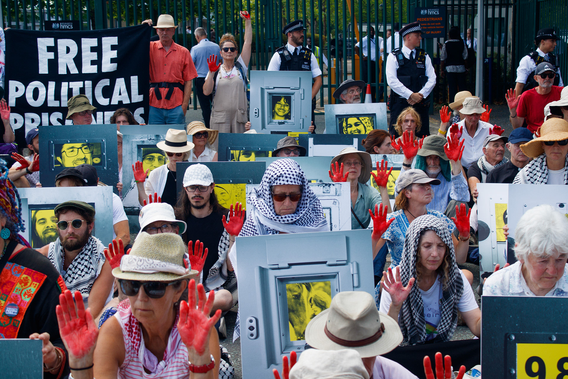 June 31st, 2025 - Protesters outside of Woolwich Crown Court in support of the Filton 18