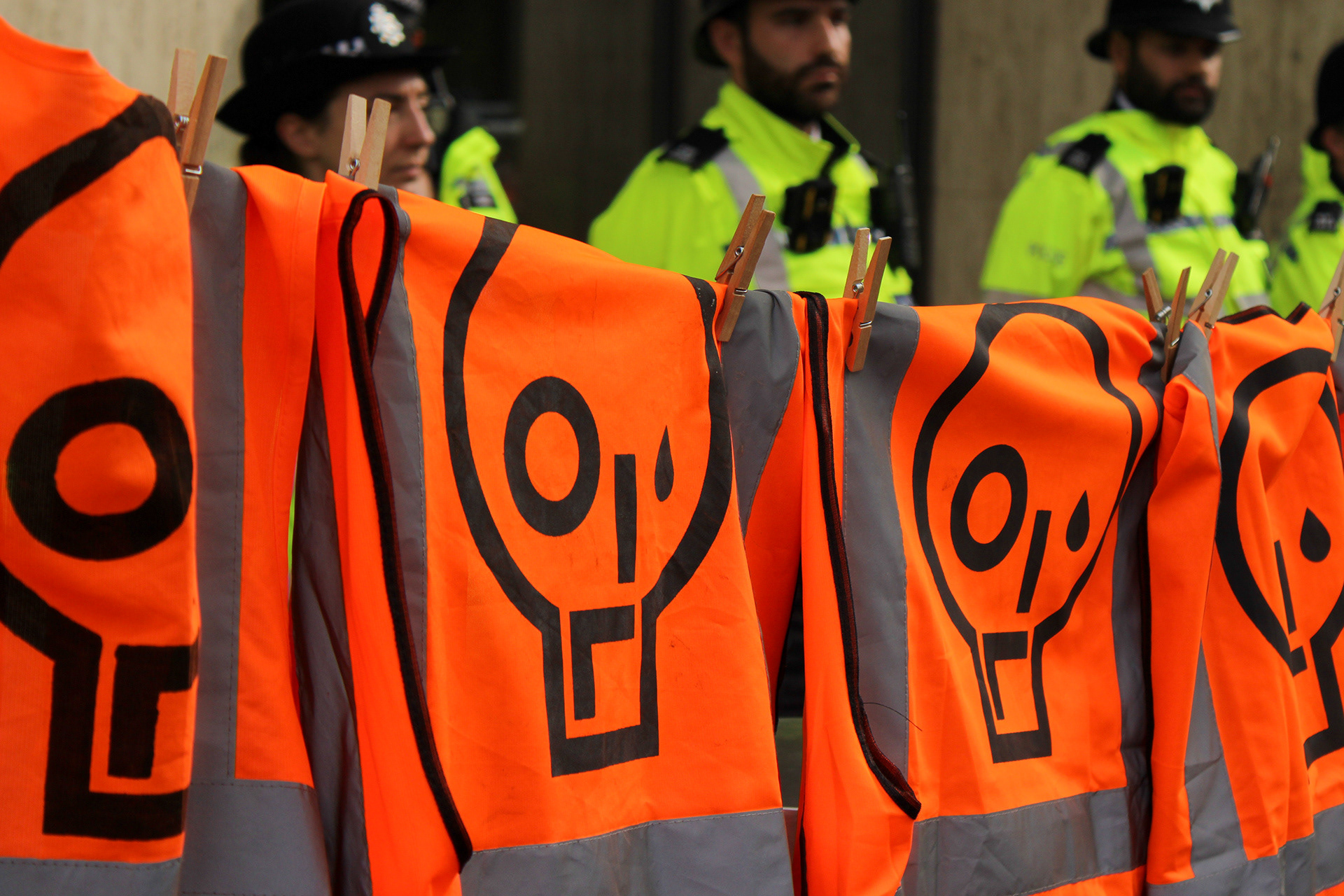 April 26th, 2025 - Just Stop Oil hi-vis vests "hanged" up for the final time