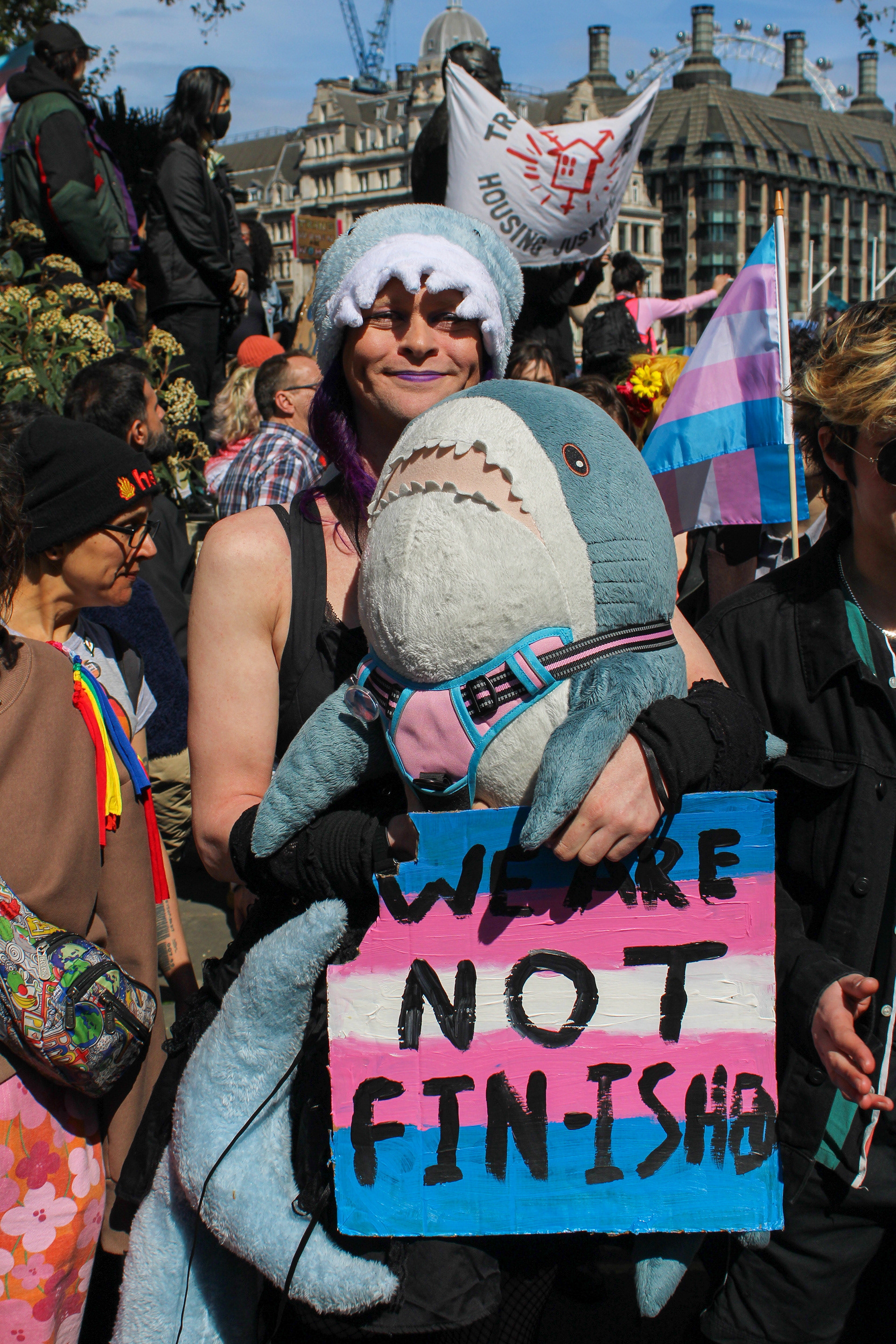 April 19th, 2025 - A trans rights activists at a demo going against the Supreme Court decision