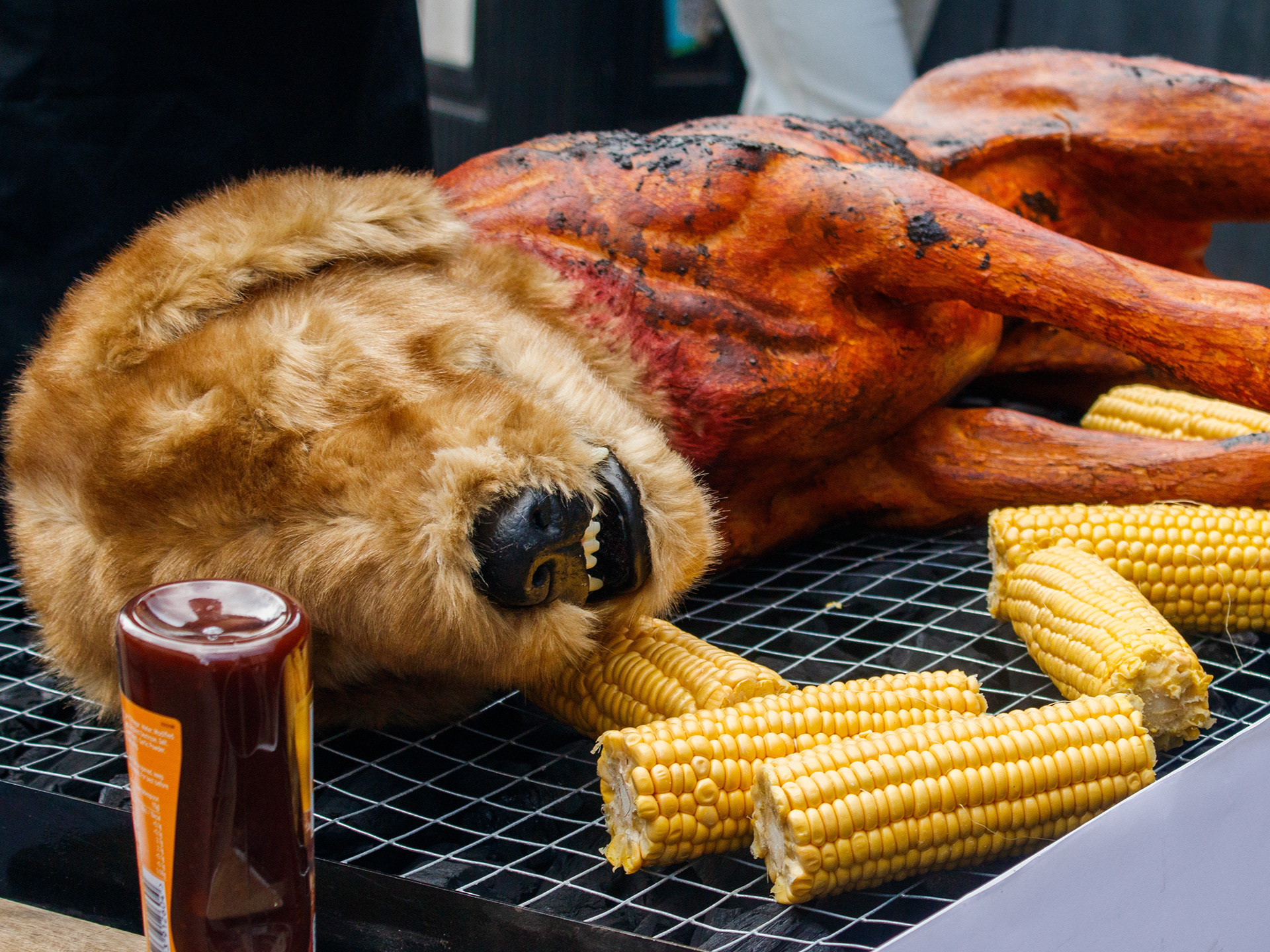 August 28th, 2025 - PETA grill a "dog" at a protest in Wapping