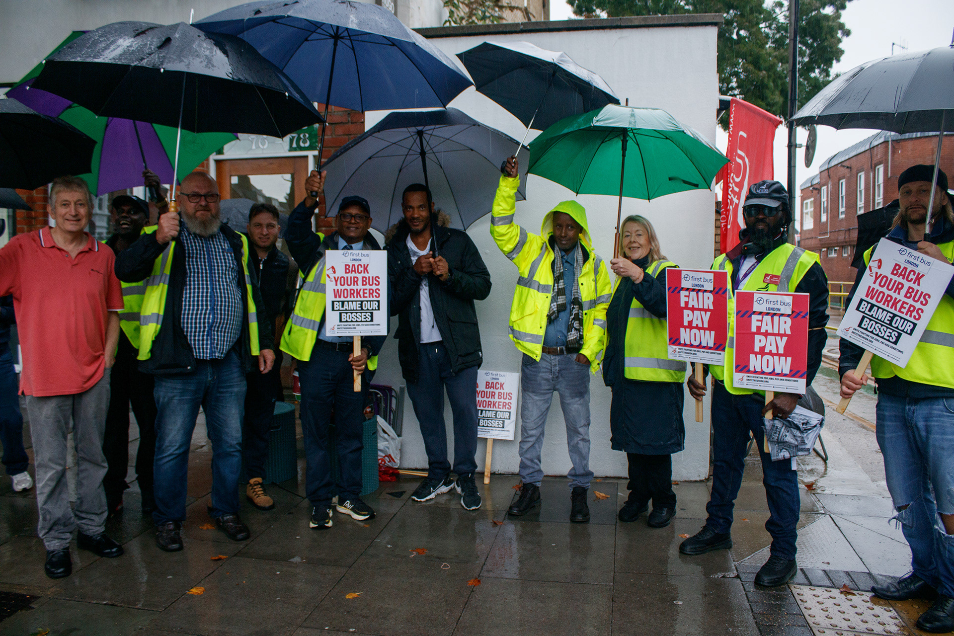 August 29th, 2025 - First Bus London picket line during strike action