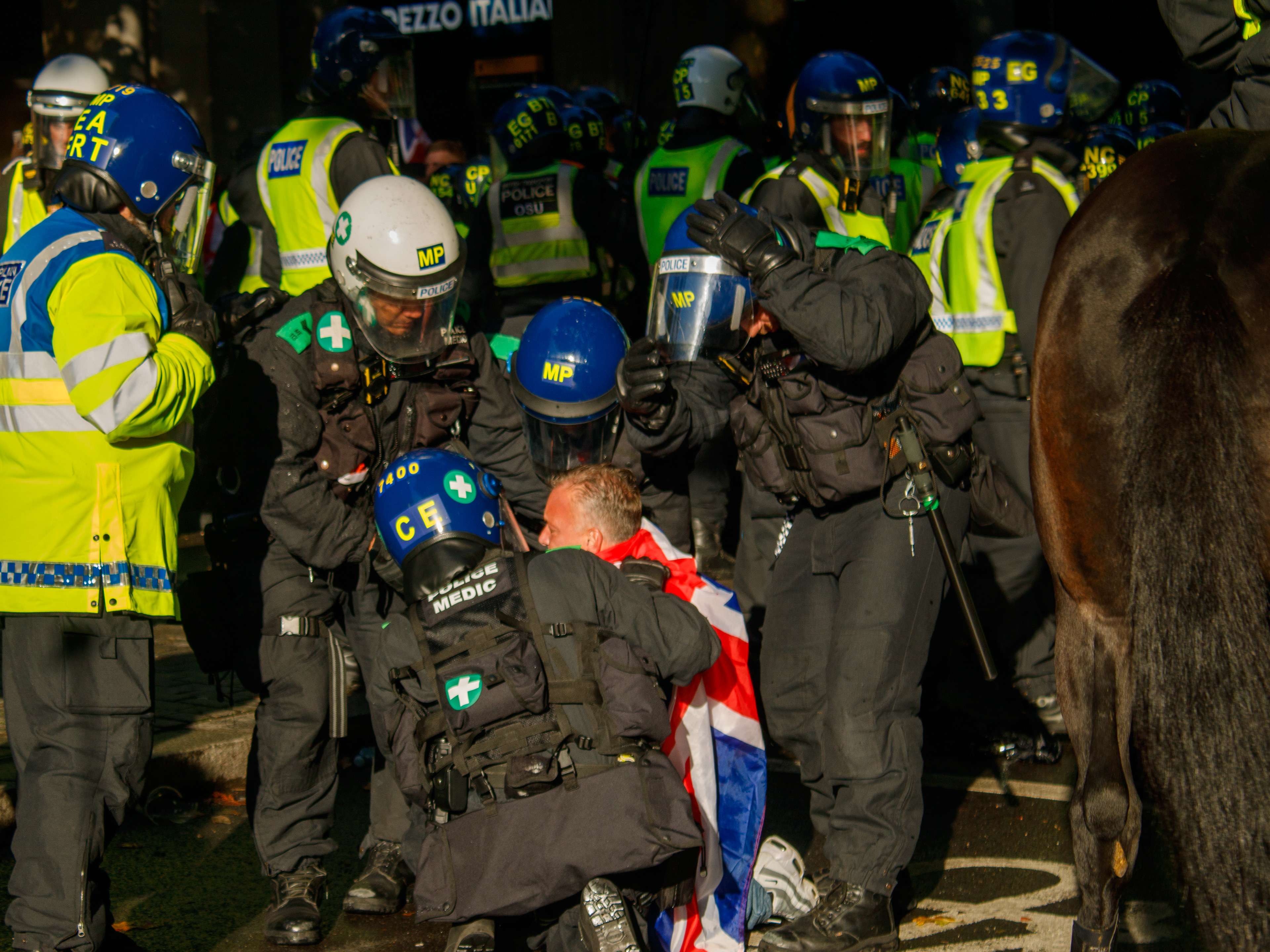 September 13th, 2025 - A right wing protester getting arrested after clashes with police