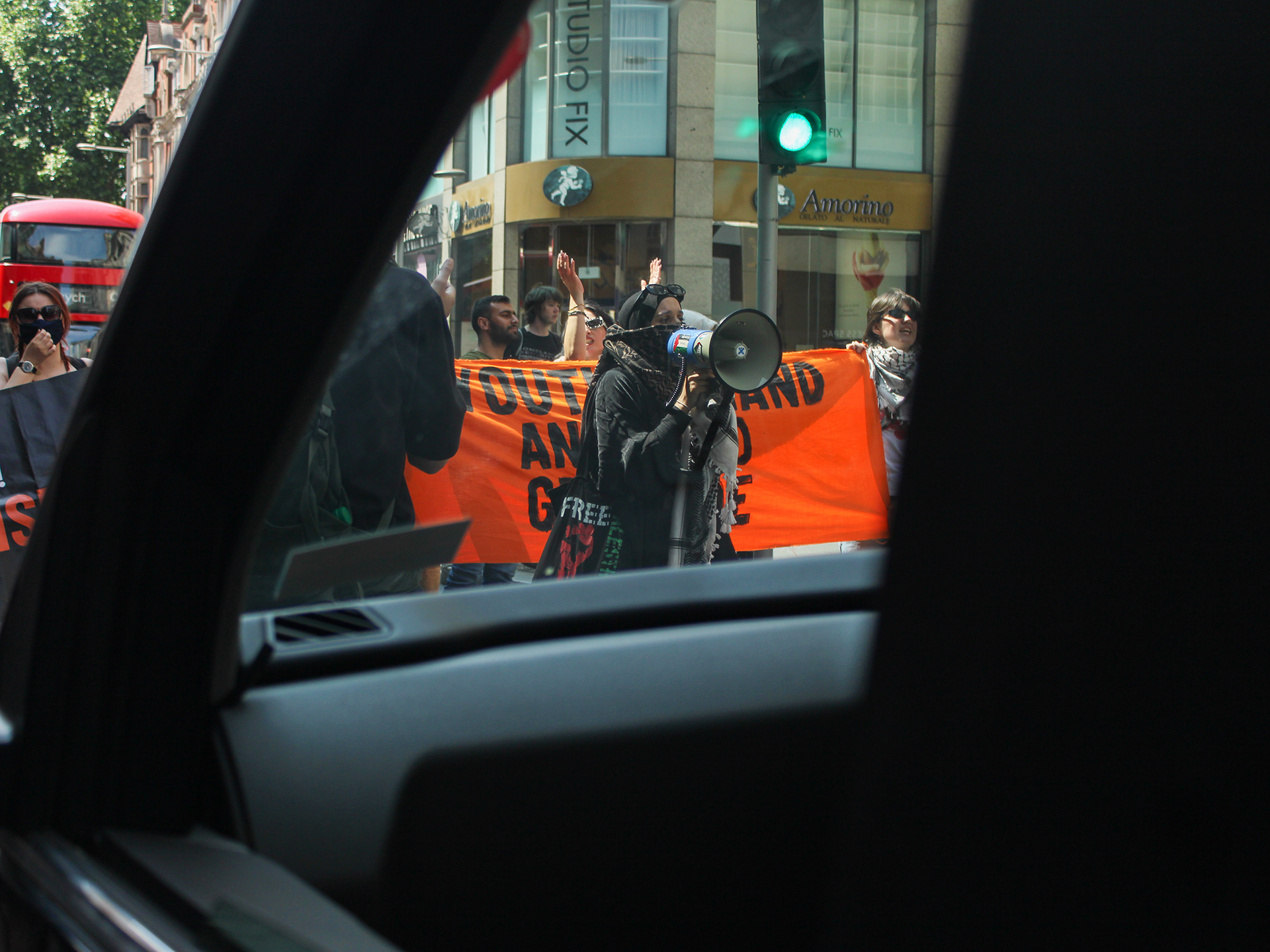May 31st, 2025 - Youth Demand protesters block the road near the Israeli embassy