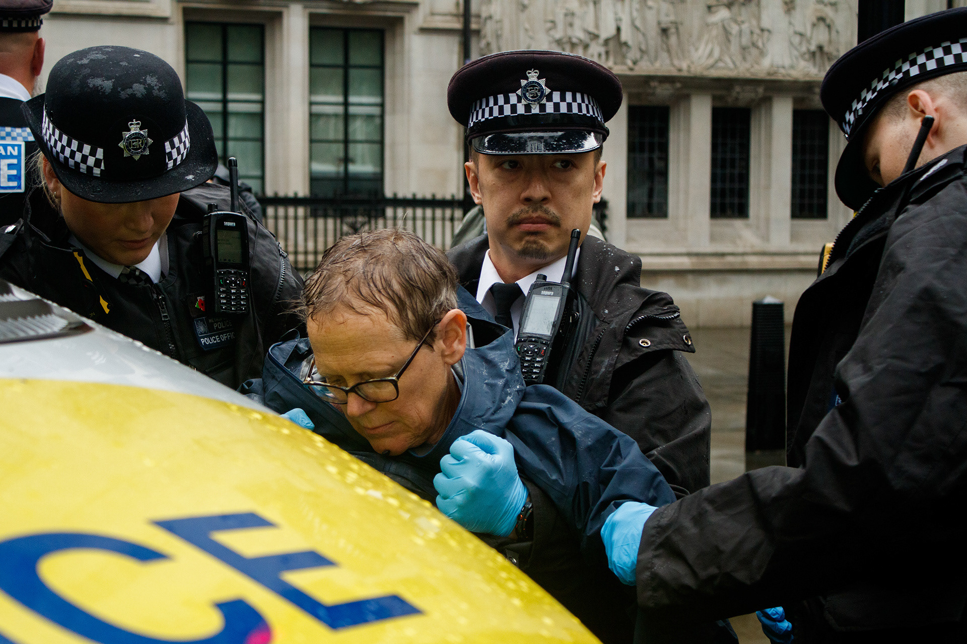 July 19th, 2025 - A protester being arrested under section 3 of the terrorism act 2000