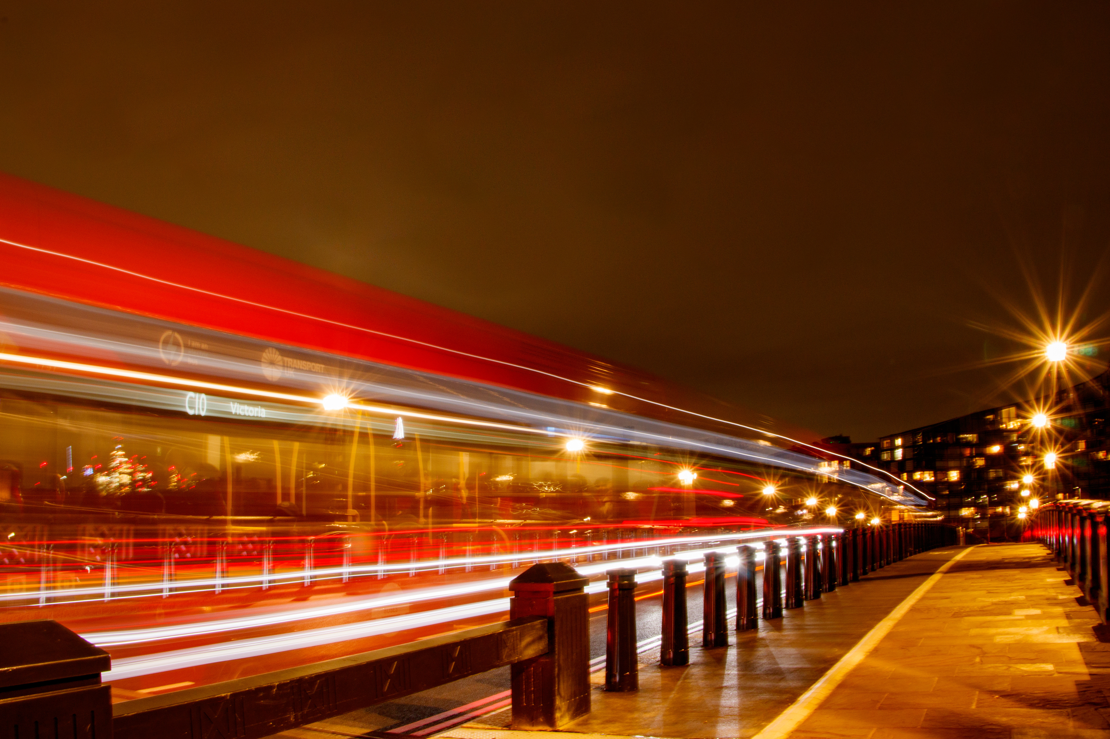December 29th, 2025 - A long exposure of a bus passing over Lambeth Bridge